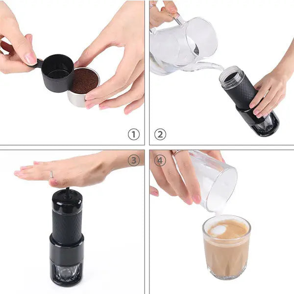 STARESSO Coffee Maker Red Dot Award Winner Portable Espresso Cappuccino Quick Cold Brew Manual Coffee Maker Machines All in One - Pink Wholesale Hub