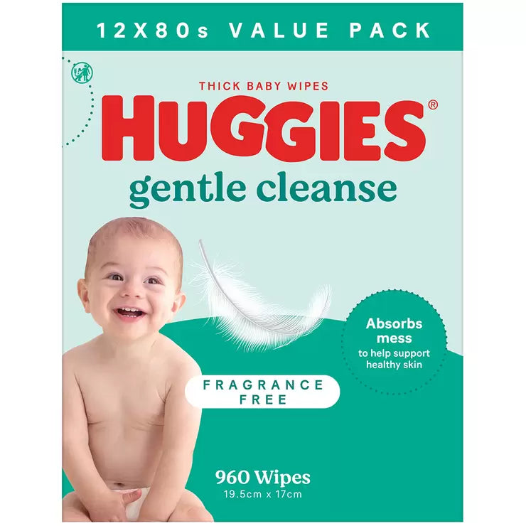Huggies Fragrance Free Baby Wipes 24 x 80 Wipes