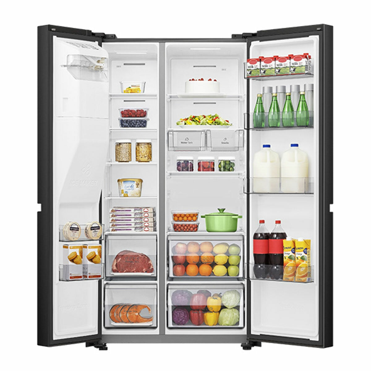 Hisense 632L Side By Side Fridge Black HRSBS633BW