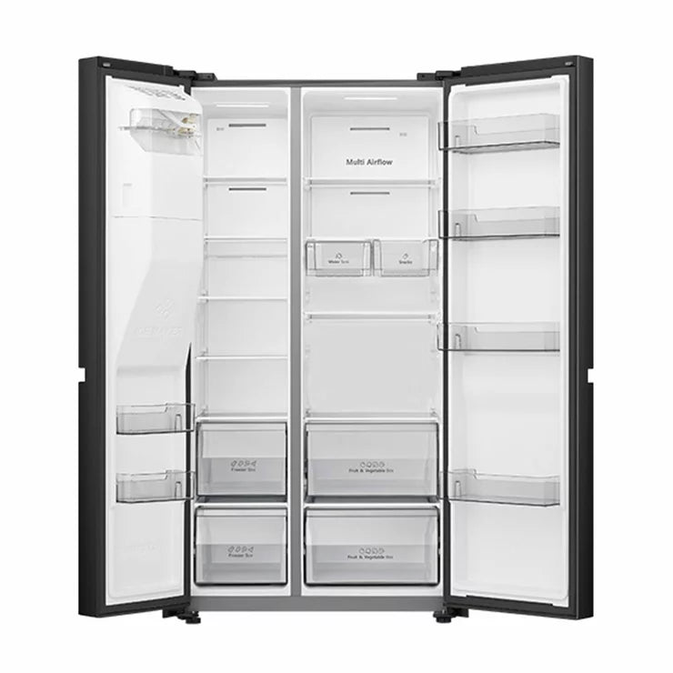 Hisense 632L Side By Side Fridge Black HRSBS633BW