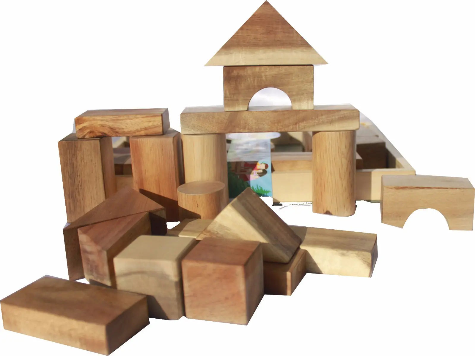 NATURAL WOOD BLOCKS 34 PCS Wholesale Hub