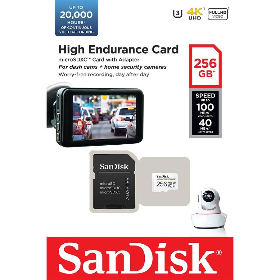 SanDisk High Endurance MicroSDXC 256GB Memory Card