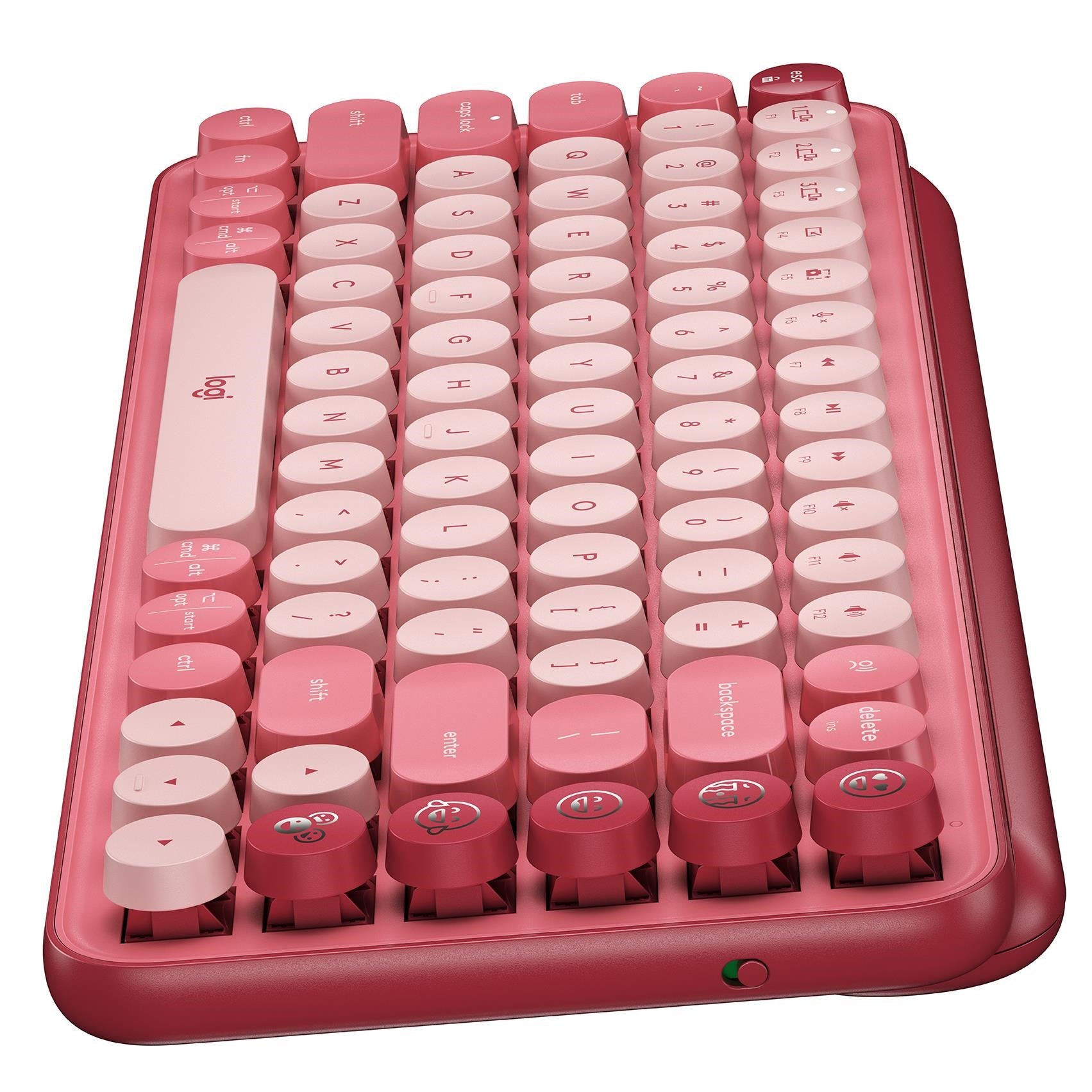 Logitech POP Keys Wireless Mechanical Keyboard with Emoji Keys (Heartbreaker Rose)
