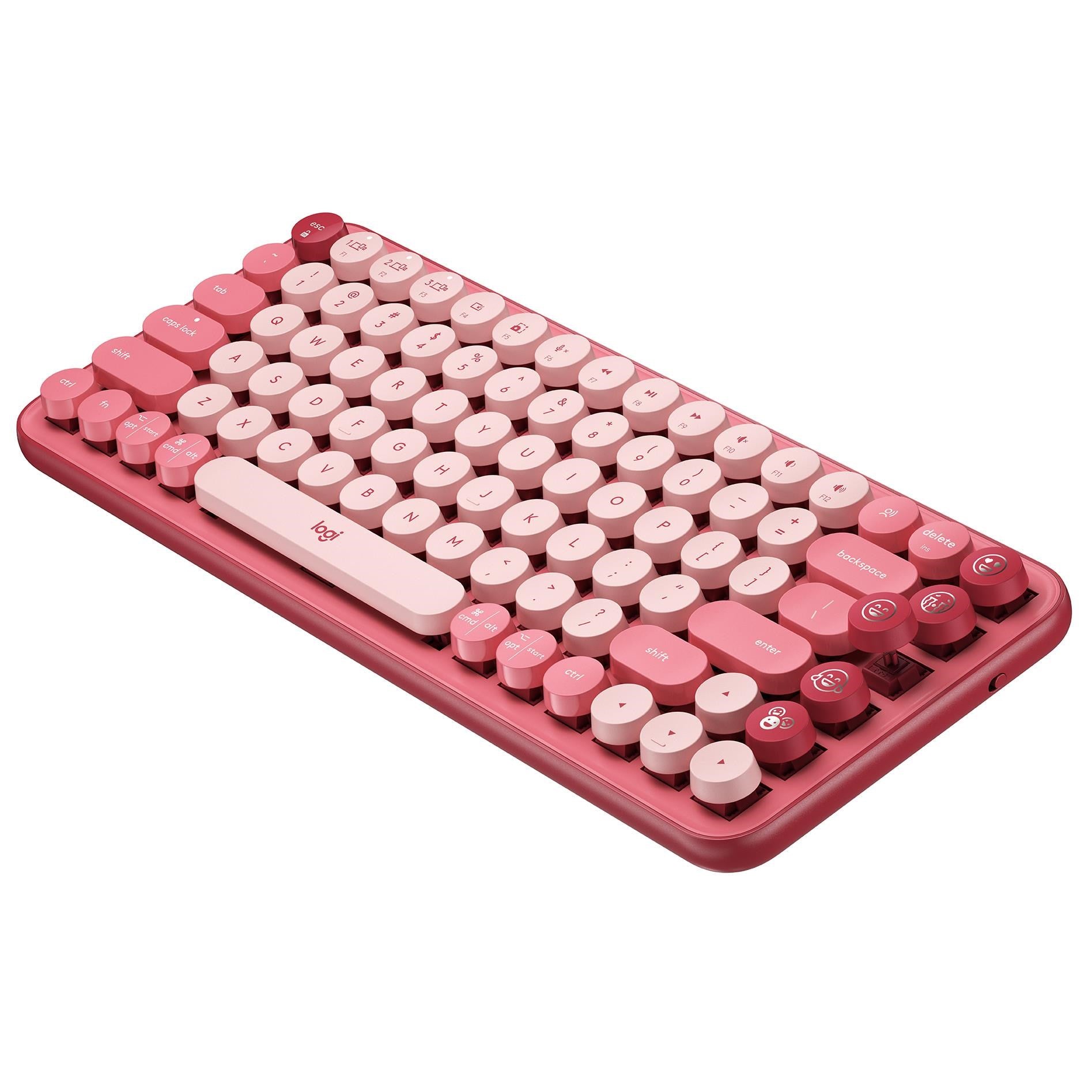 Logitech POP Keys Wireless Mechanical Keyboard with Emoji Keys (Heartbreaker Rose)