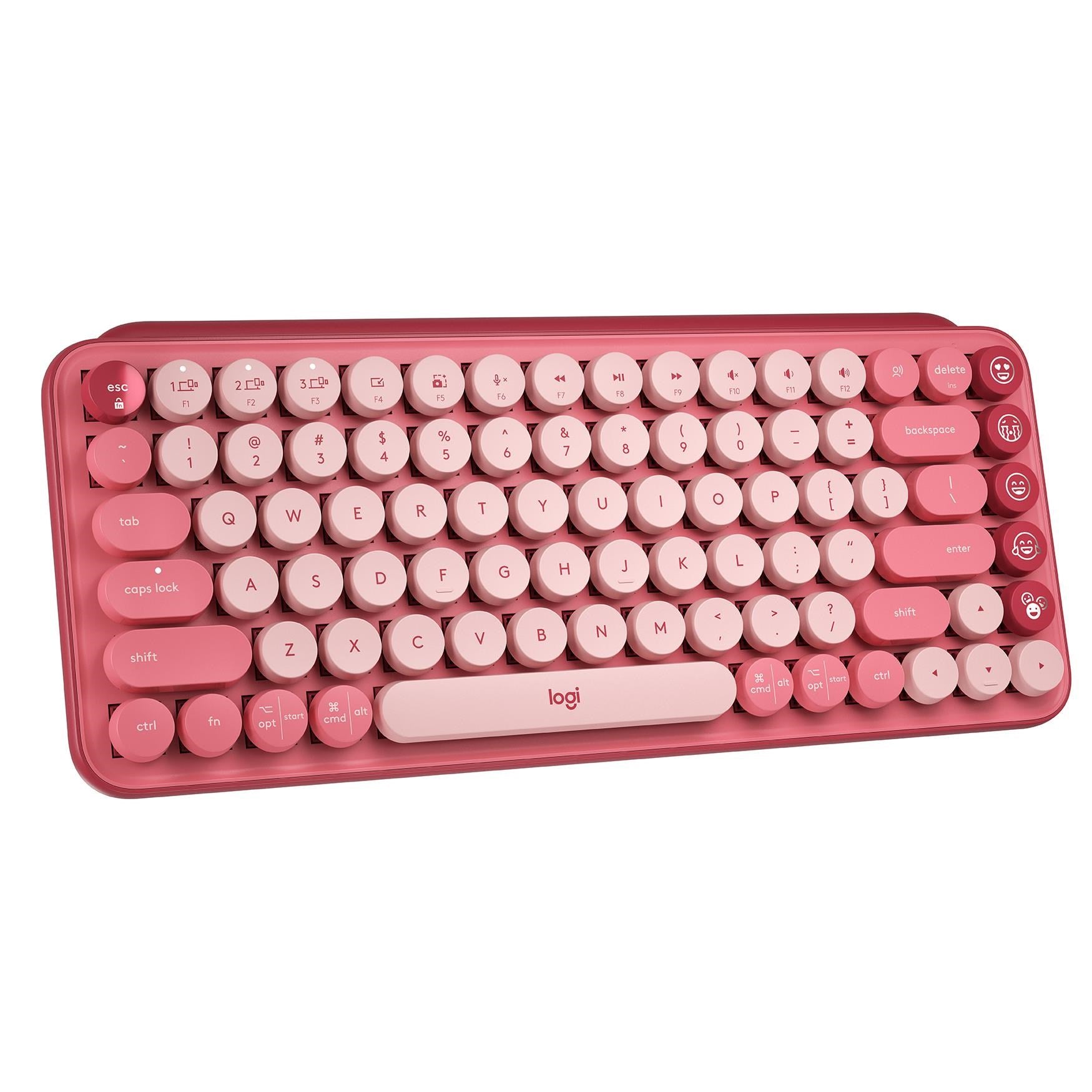 Logitech POP Keys Wireless Mechanical Keyboard with Emoji Keys (Heartbreaker Rose)