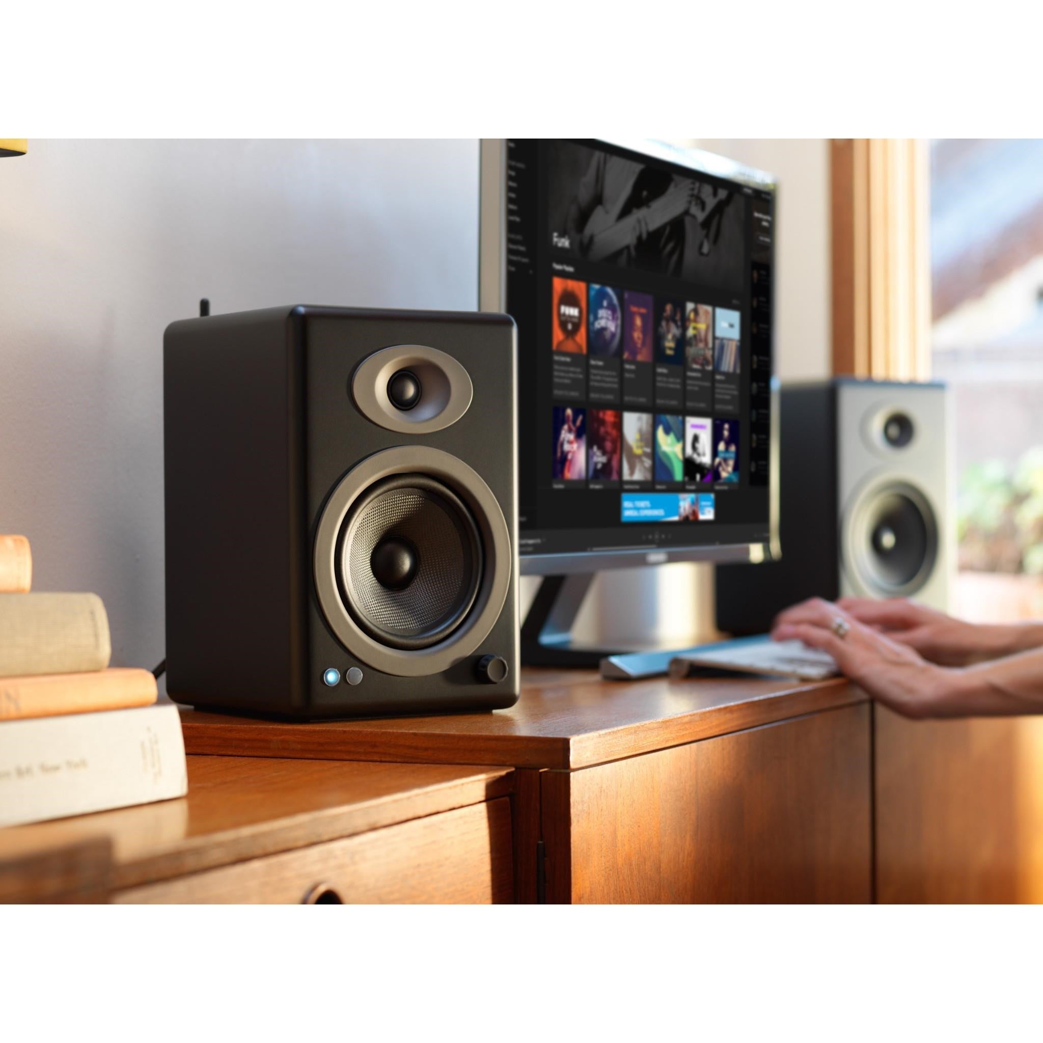 Audioengine A5+ Wireless Powered Bookshelf Speakers (Satin Black)