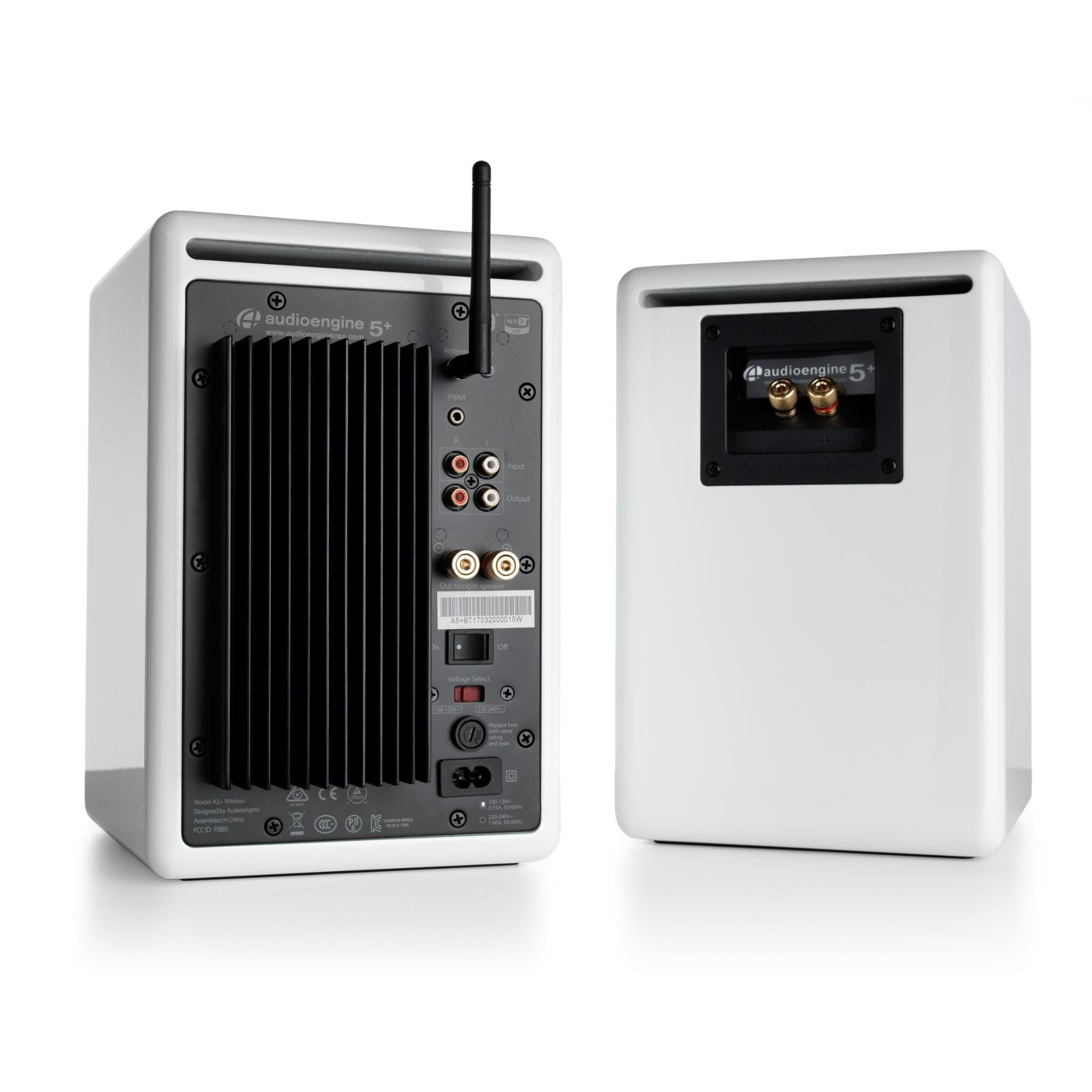 Audioengine A5+ Wireless Powered Bookshelf Speakers (Hi-Gloss White)