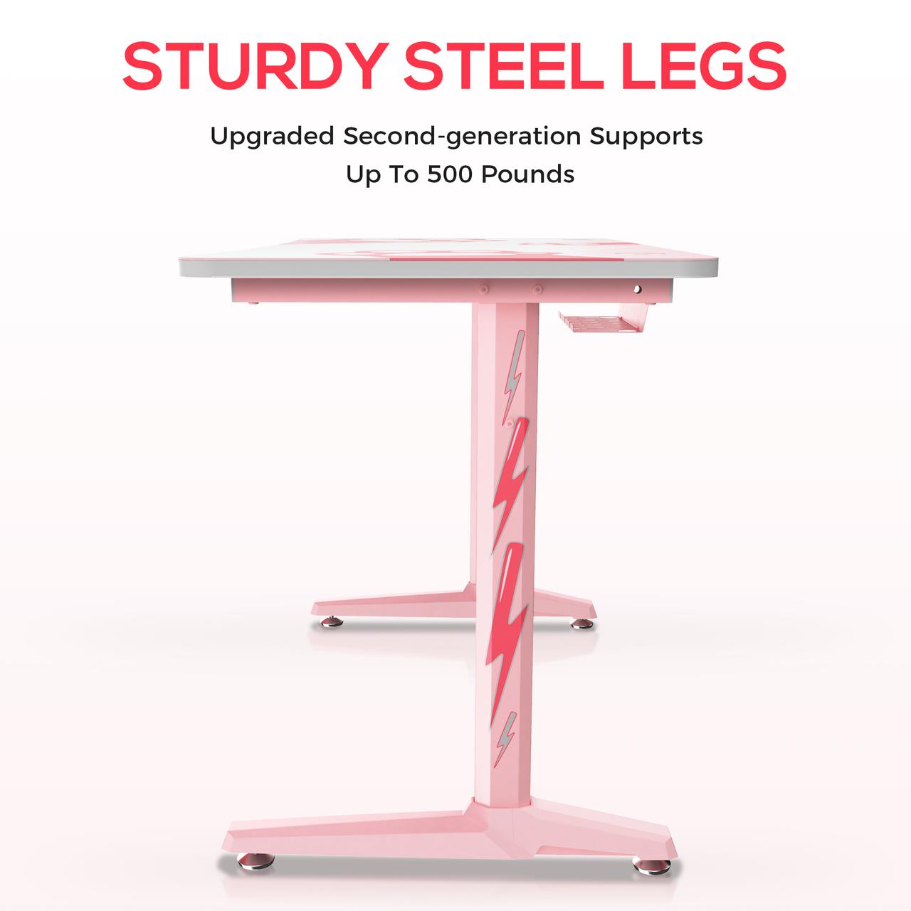 Eureka Ergonomic GIP-P47 Gaming Desk Cute Pink