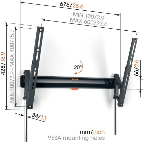 Vogel's Comfort Tilt 40-77' TV Wall Mount (Black)