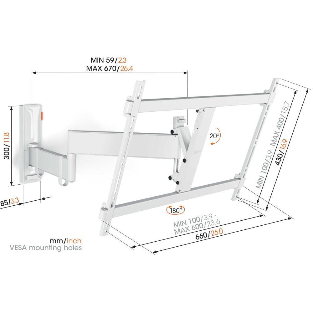 Vogel's Comfort Full Motion+ 40-77' TV Wall Mount (White)