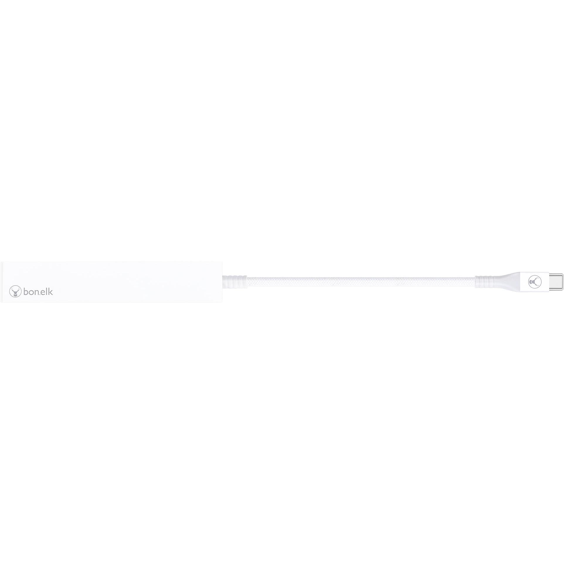Bonelk Long-Life USB-C to 4 Port USB 3.0 Slim Hub (White)