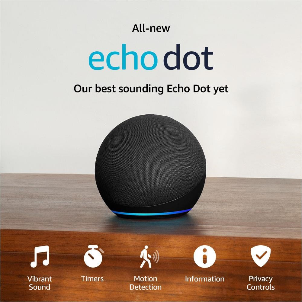 Amazon Echo Dot Smart Speaker & Alexa 5th Gen (Glacier White)