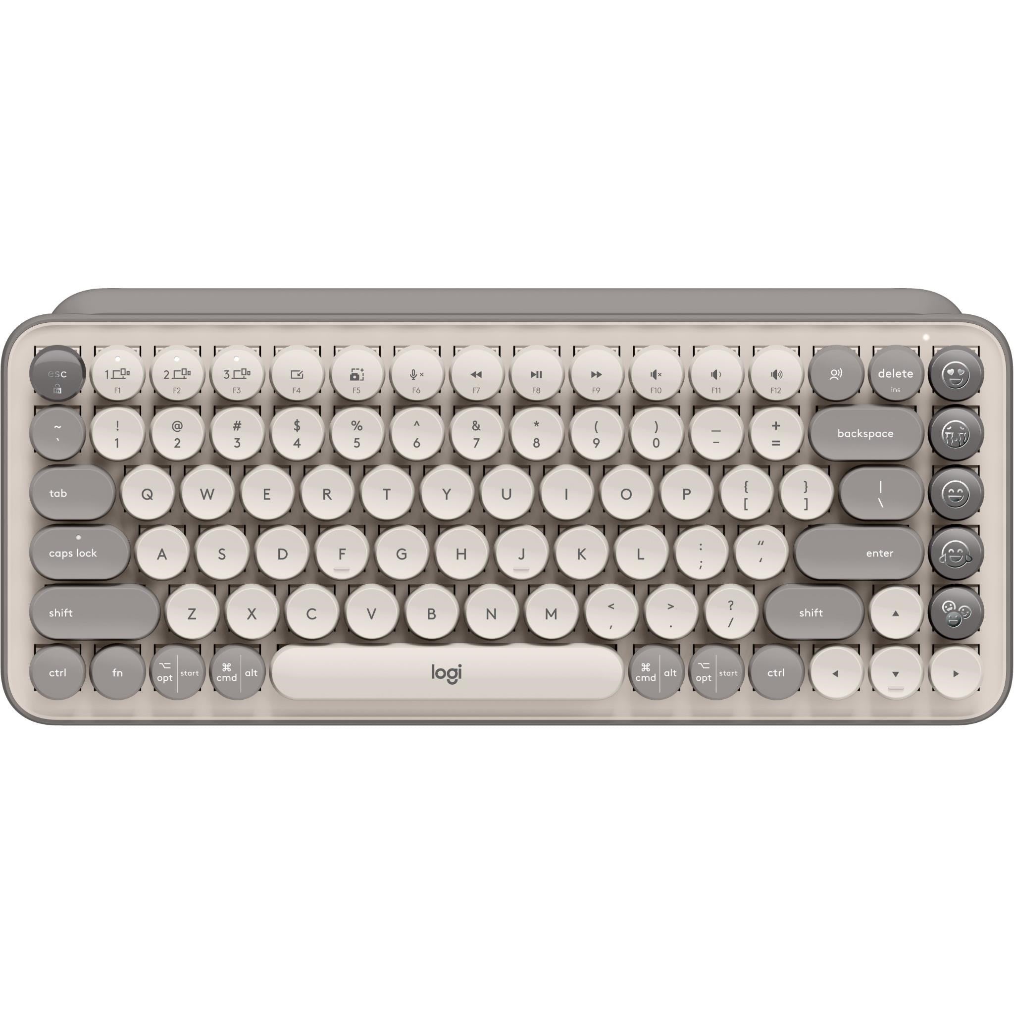 Logitech POP Keys Wireless Mechanical Keyboard with Emoji Keys (Mist Sand)
