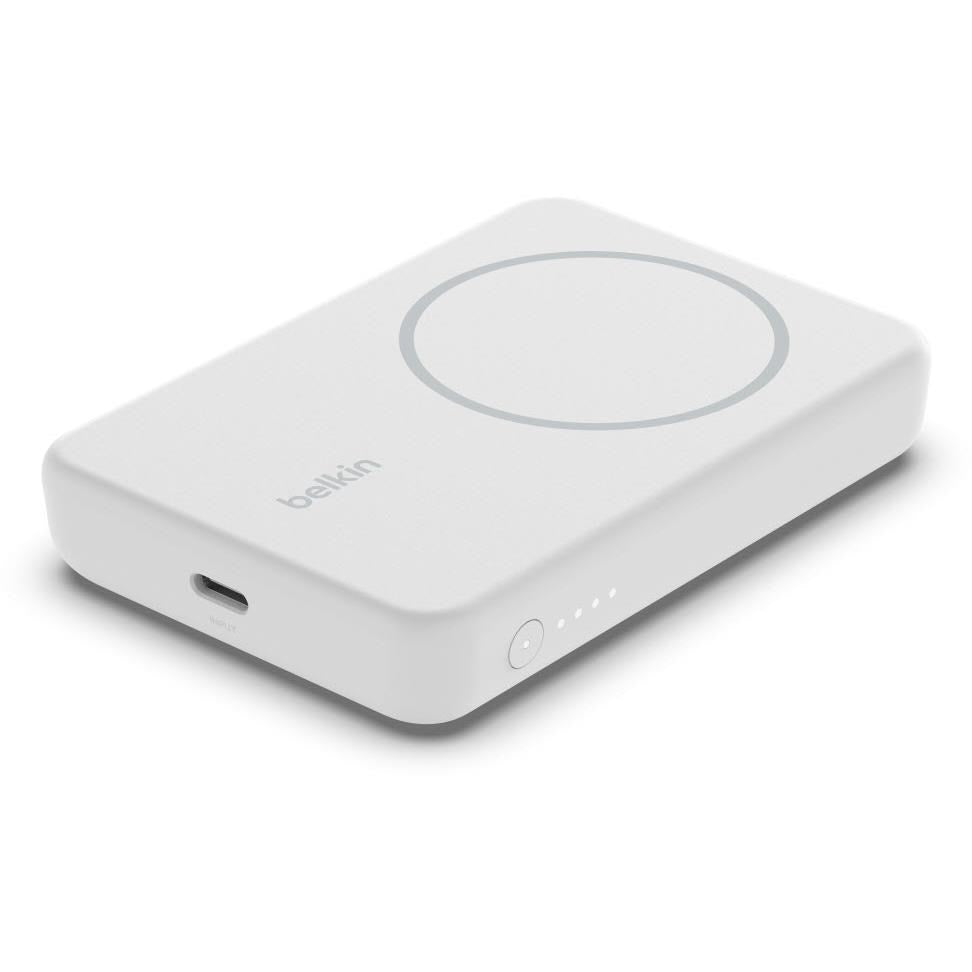 Belkin BoostUp Charge Magnetic Wireless Power Bank 5K + Stand (White)