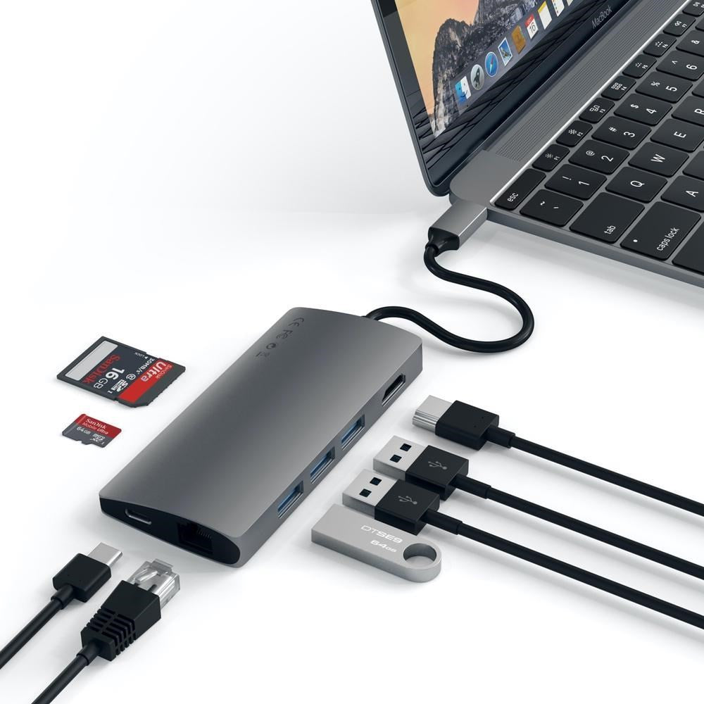 Satechi USB-C Multi-Port Adapter 4K with Ethernet V2 (Space Grey)