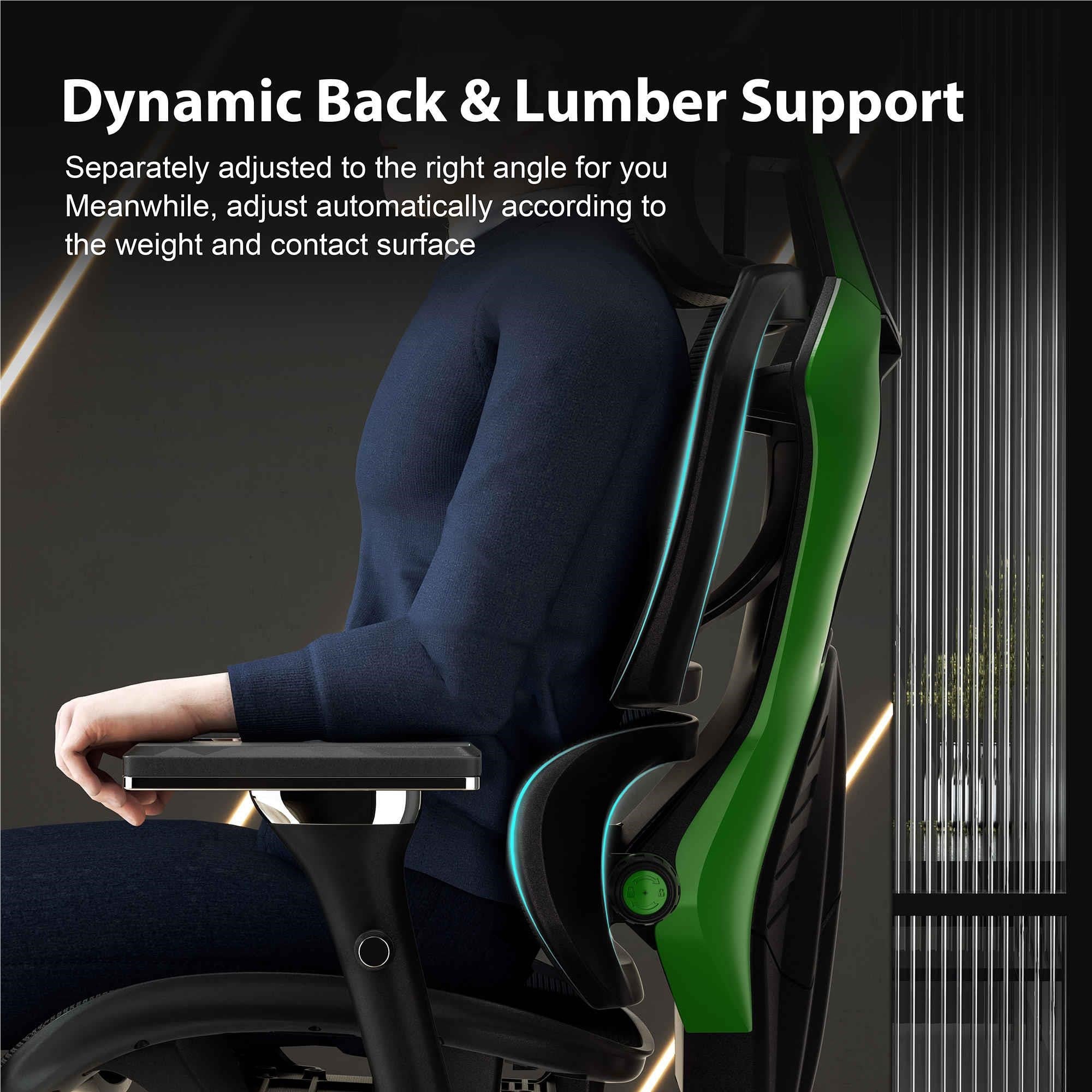 Eureka GC05 Typhon Series Ergonomic Mesh Gaming / Office Chair (Black/Green)