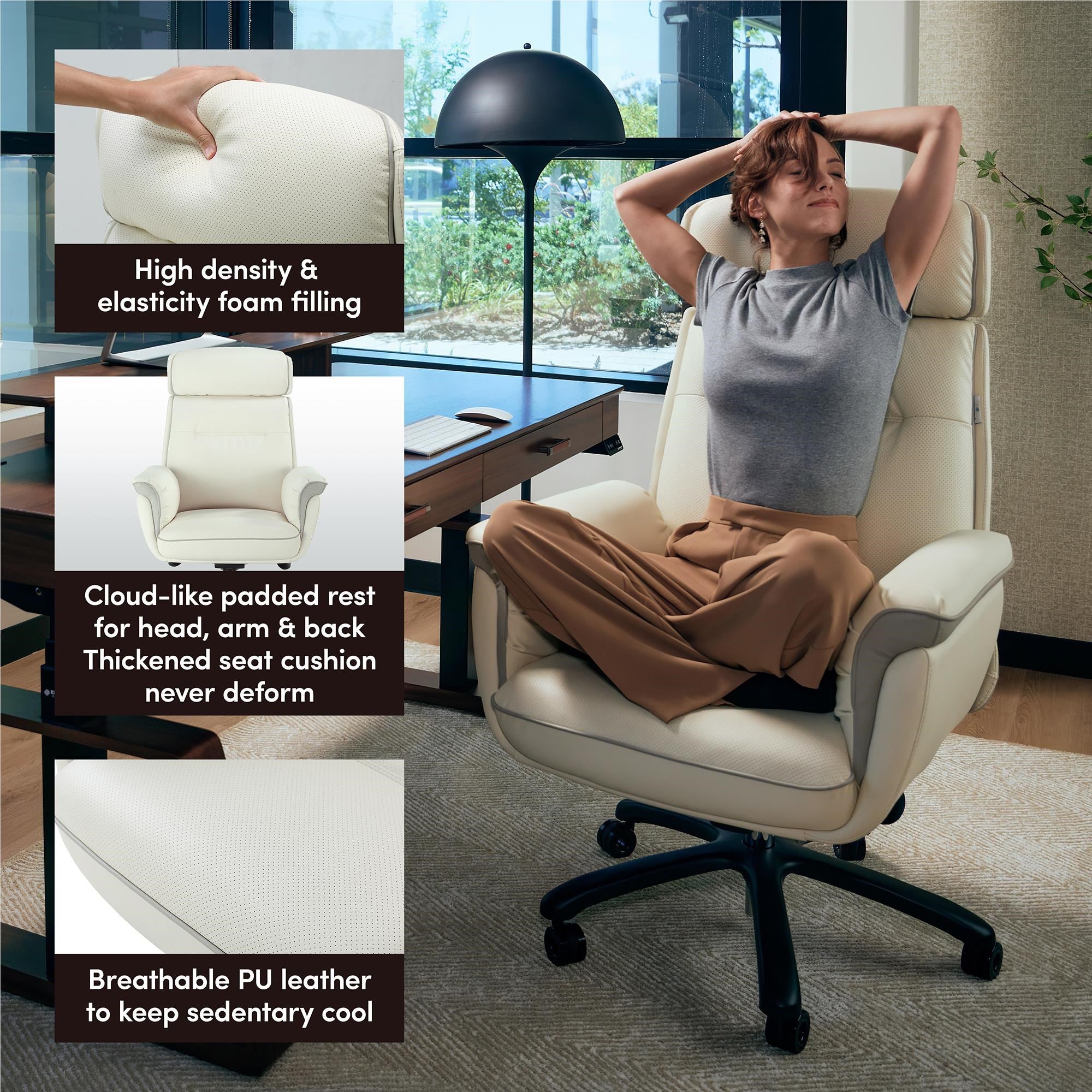 Eureka Royal Executive Sofa Gaming / Office Chair (White)