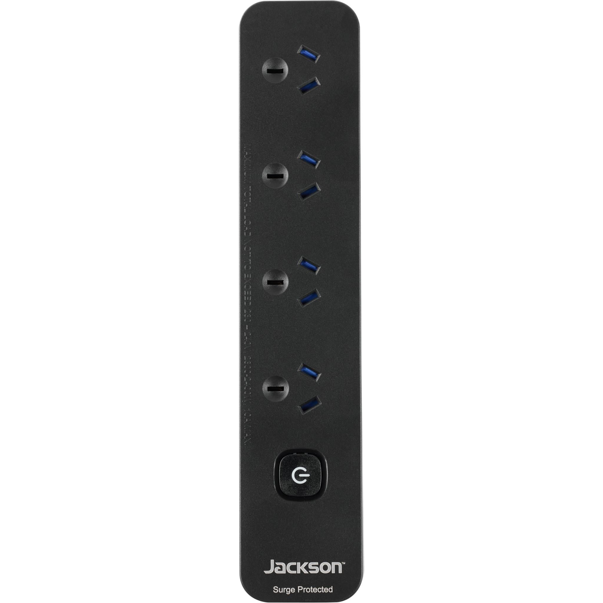 Jackson Surge Protected Board w/ 4 x Power Socket Outlets (Value Twin Pack)