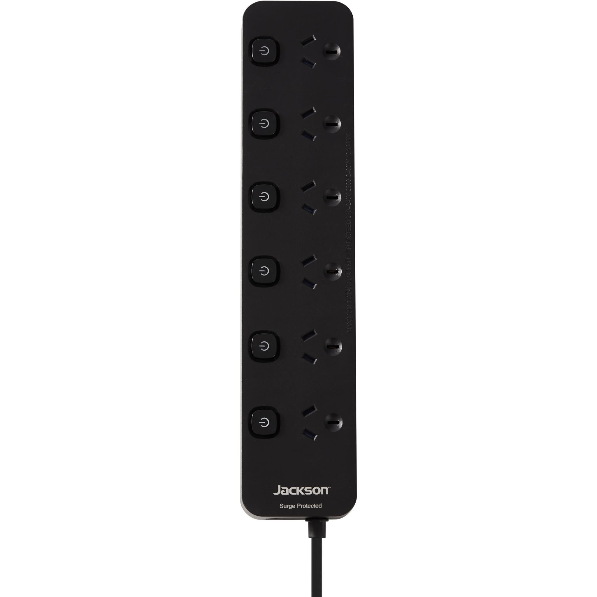 Jackson 6 Way Switched Surge Protected Powerboard