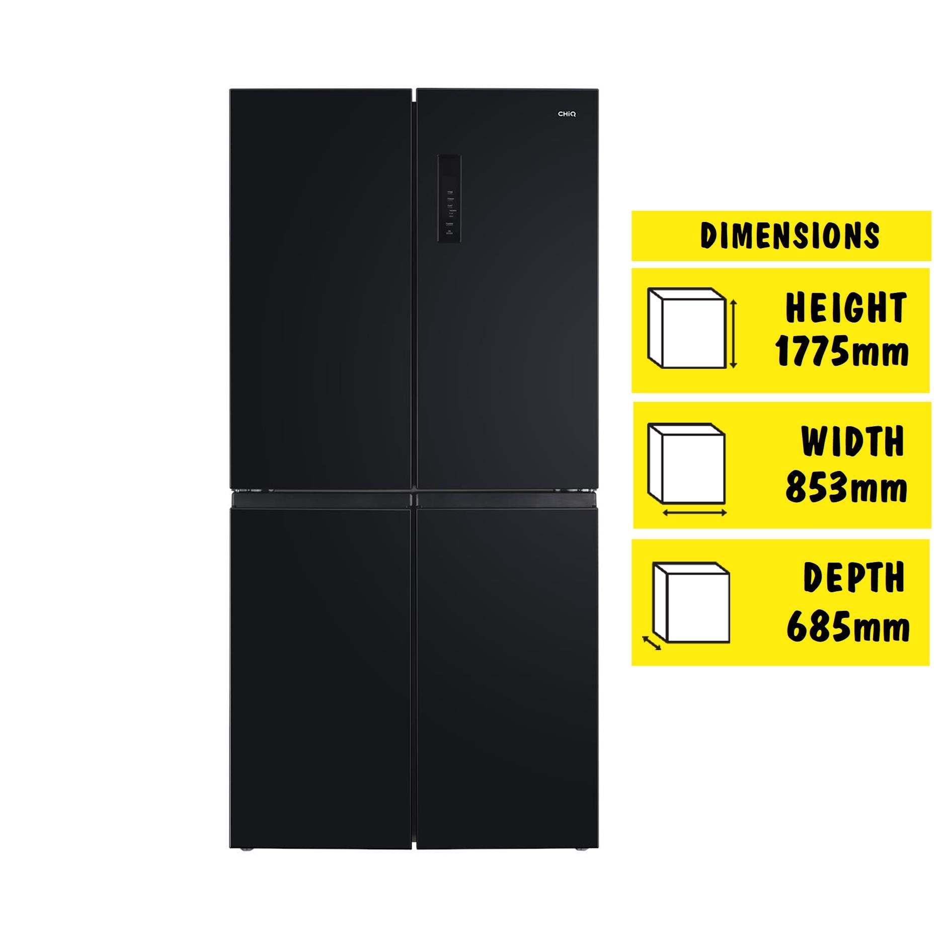 CHiQ CCD503NB 503L Quad Door Fridge (Black)