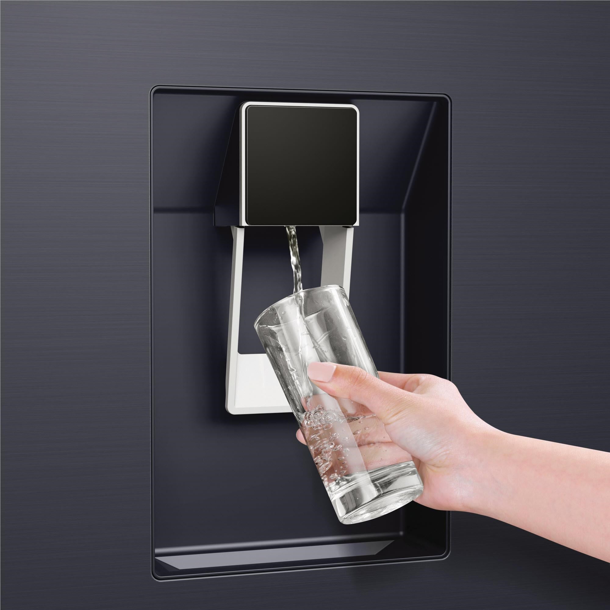Haier HRF420BHC 431L Bottom Mount Fridge with Water (Black)