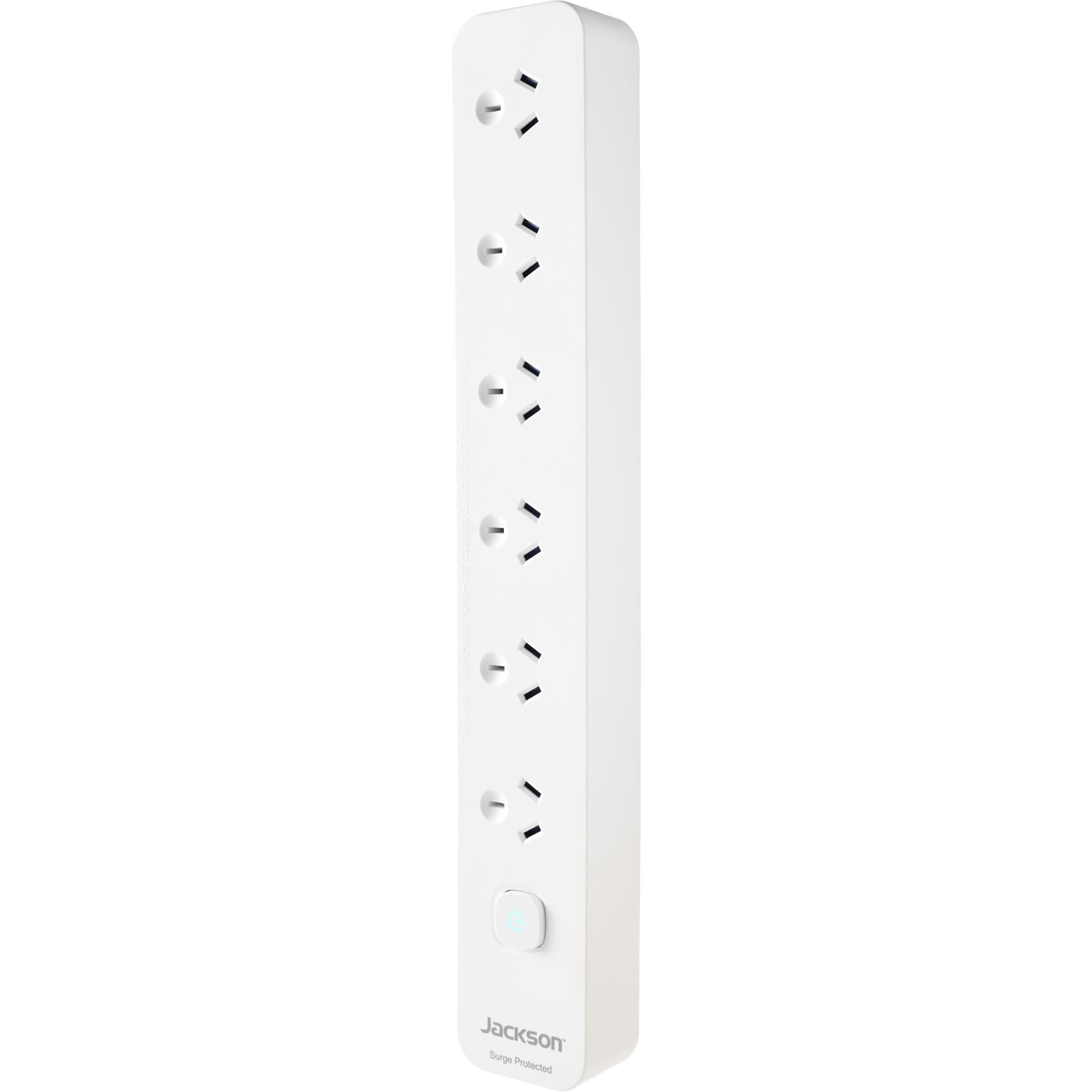 Jackson 6 Way Surge Protected Powerboard