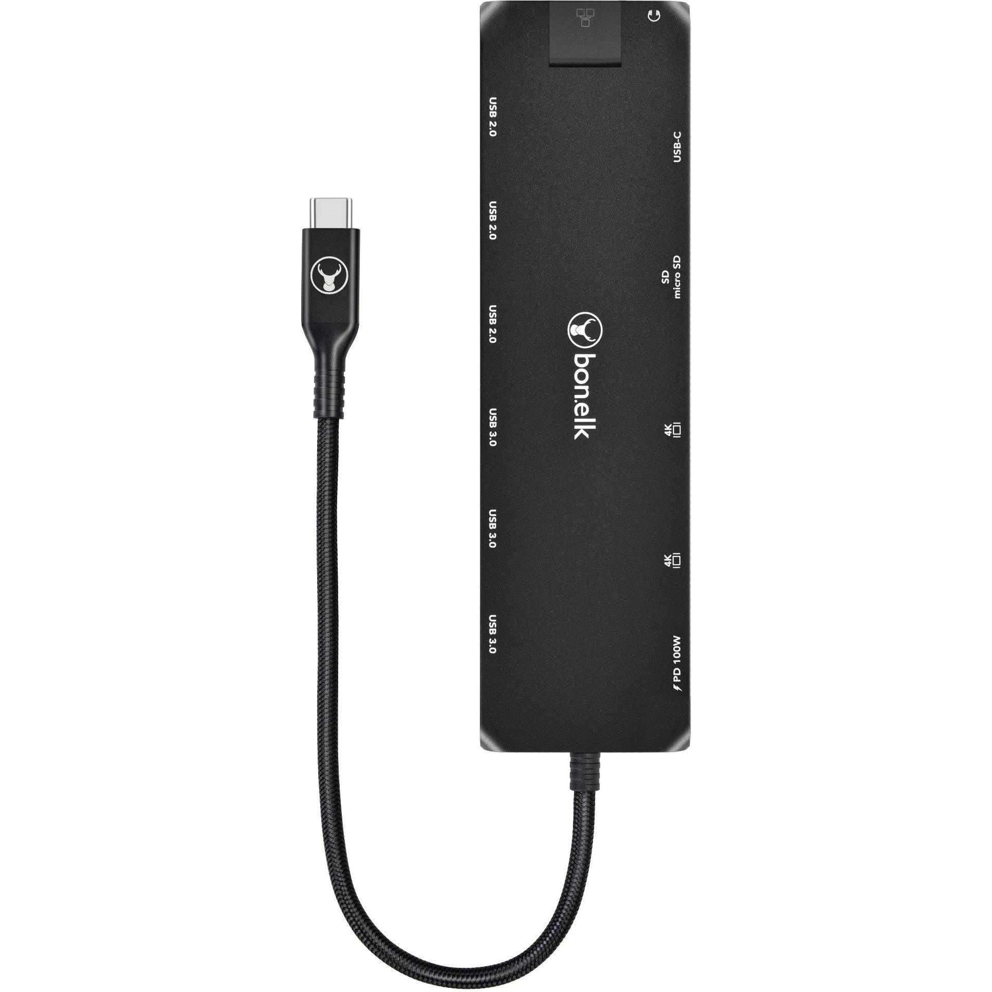 Bonelk Long-Life 14-in-1 Multiport USB-C Hub (Black)