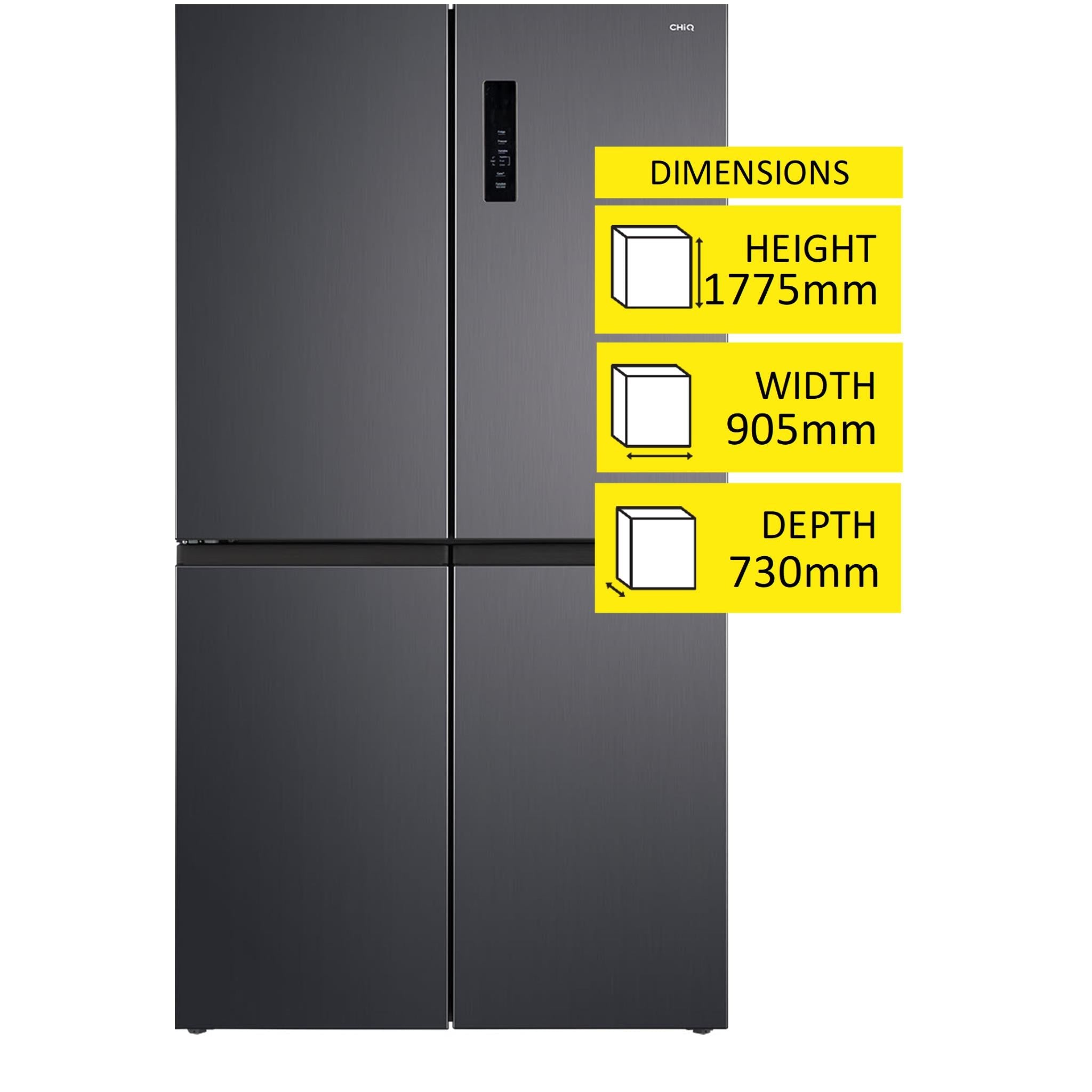ChiQ CCD601NBS 601L Quad Door Fridge