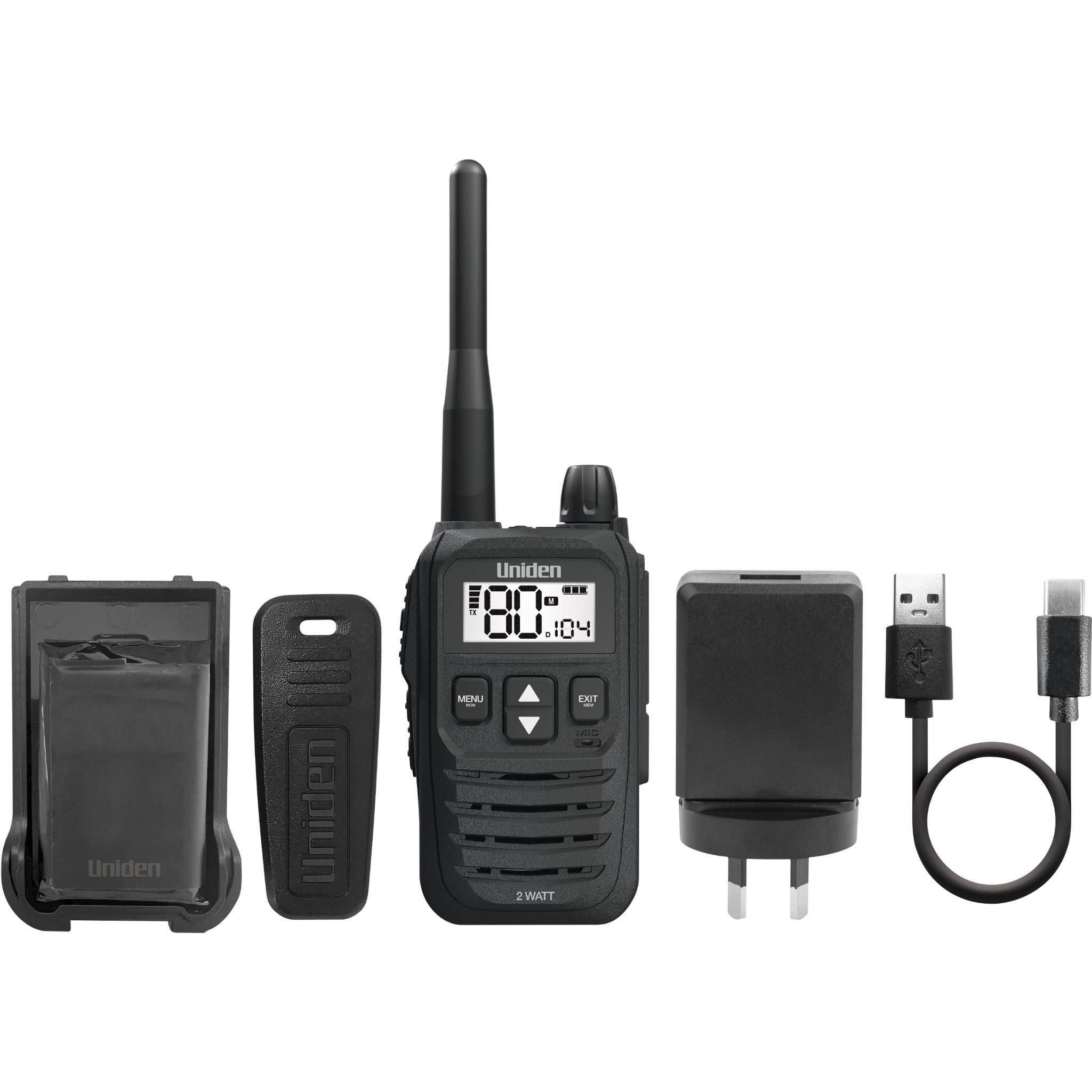Uniden UH825 80 Channels 2 Watt UHF Handheld Radio