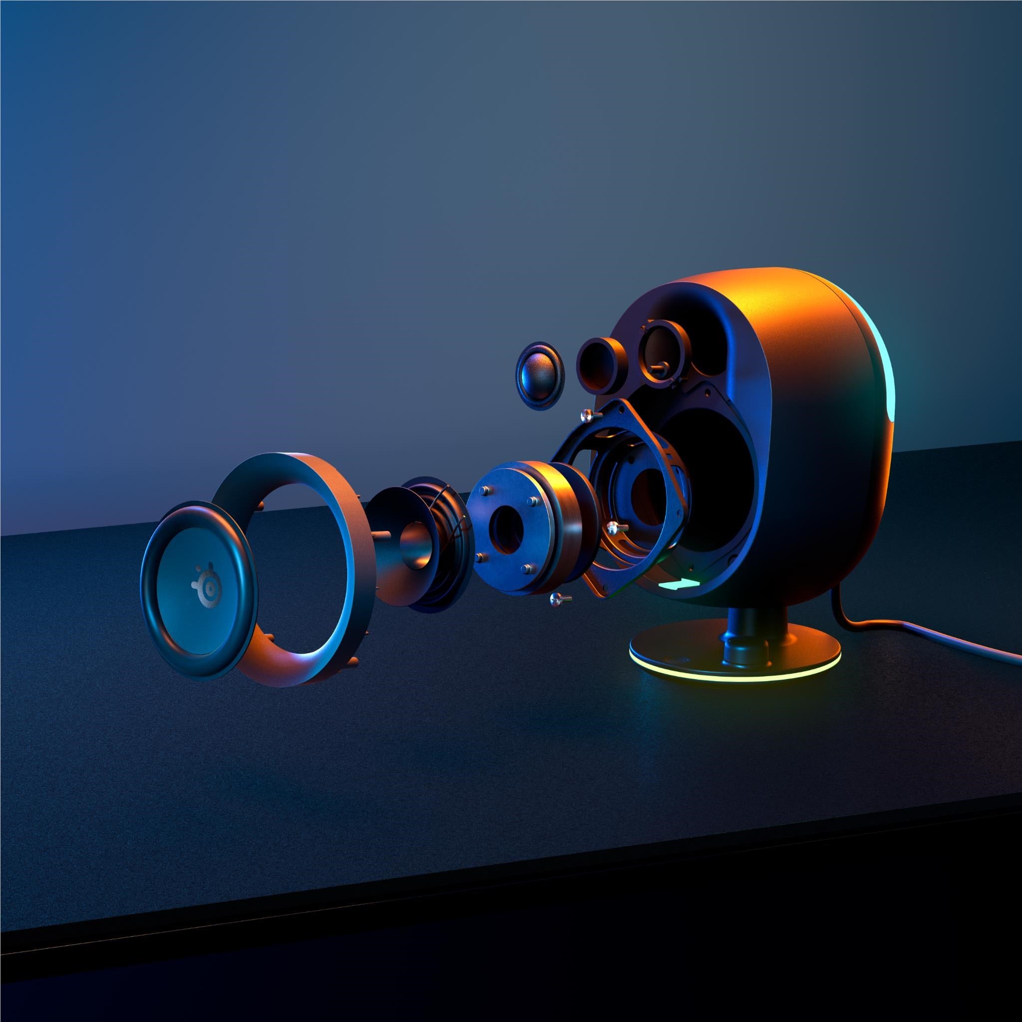 SteelSeries Arena 7 Immersive 2.1 Gaming Speaker System with Reactive Illumination
