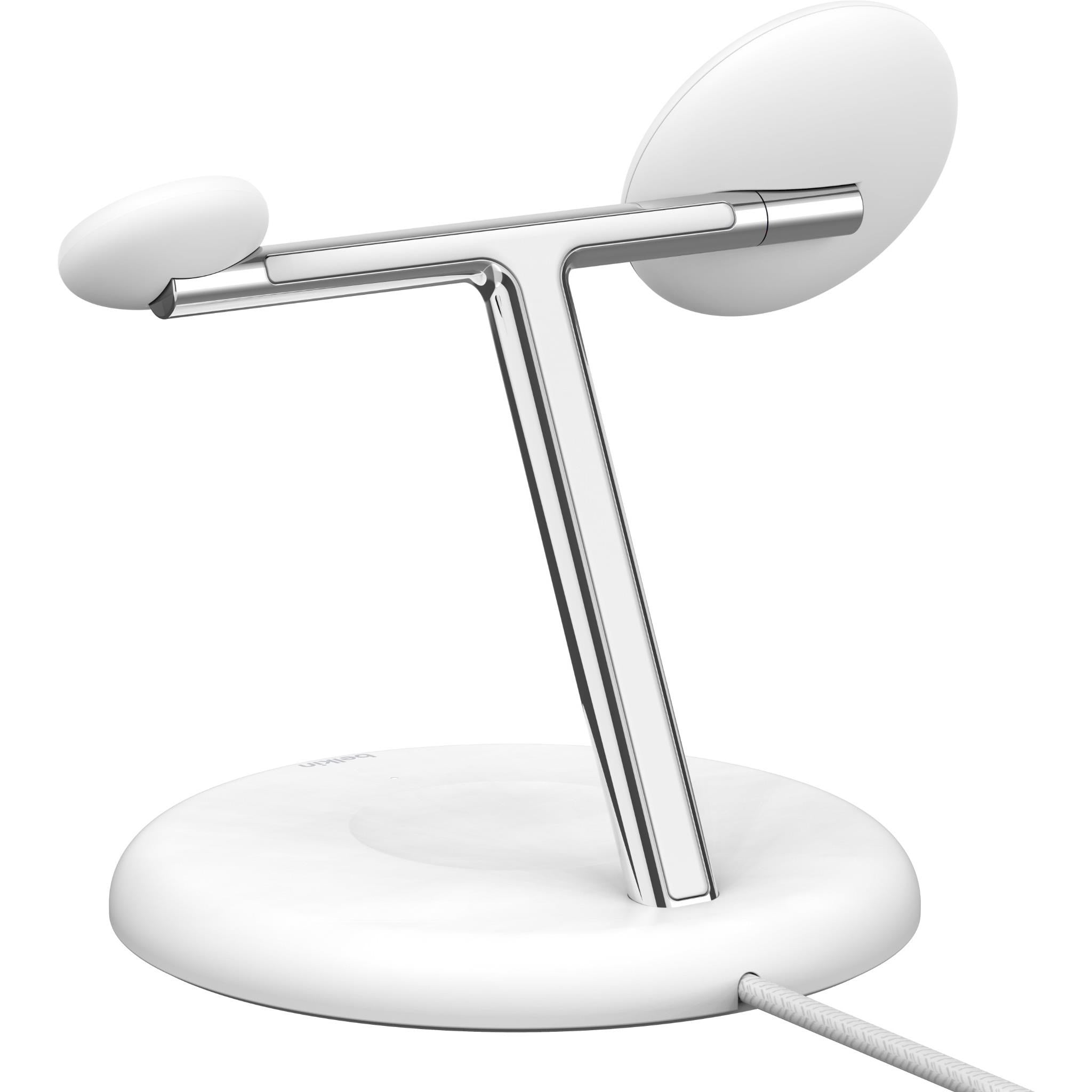 BoostCharge Pro 3-in-1 Magnetic Wireless Charging Stand with Qi2 15W (White)