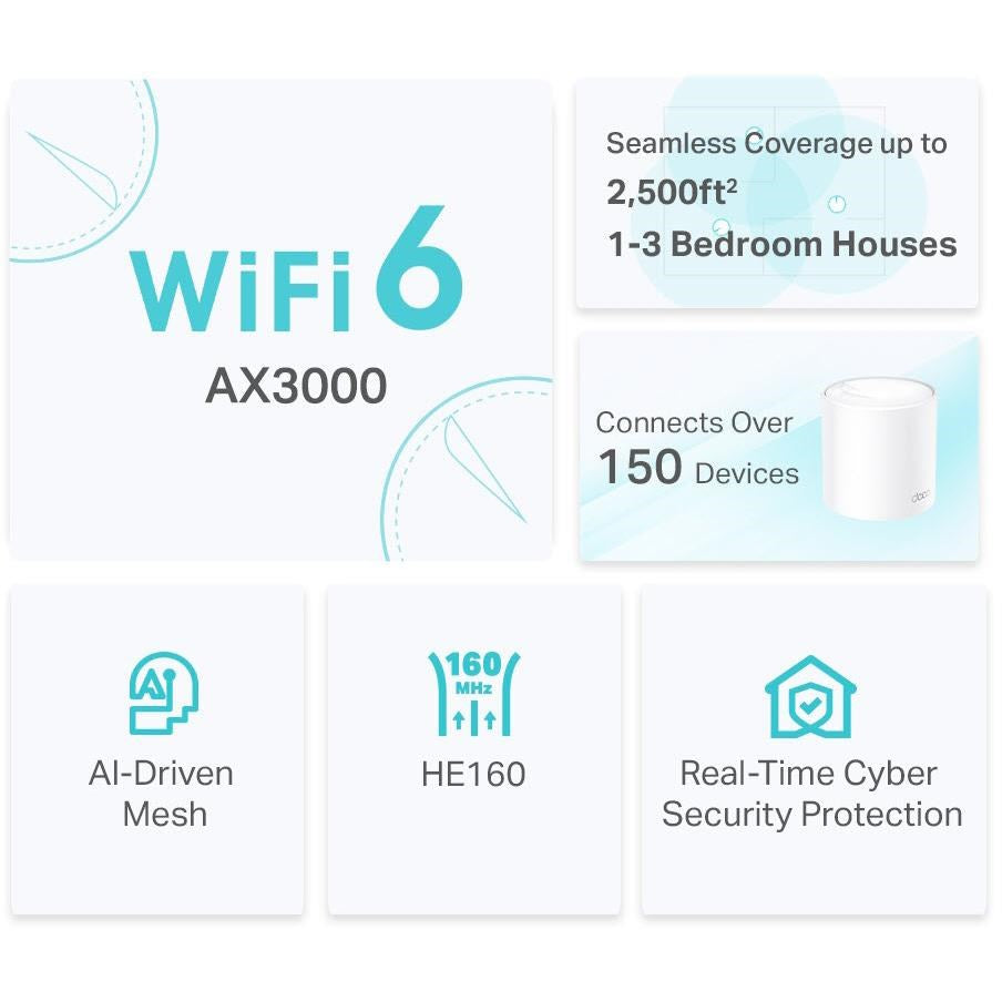 TP-LINK - DECO X50 Wi-Fi 6 Mesh System ( 1 Pack)