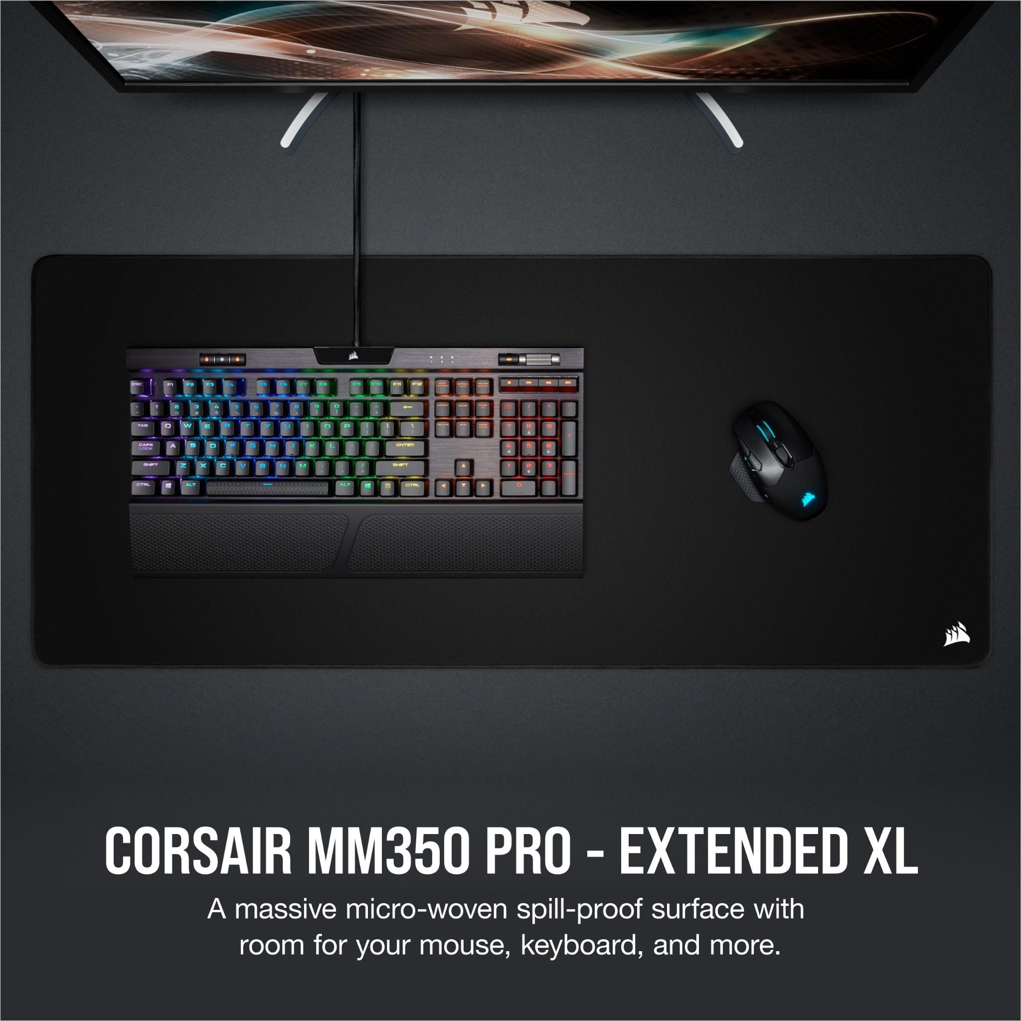 Corsair MM350 PRO Premium Spill-Proof Cloth Gaming Mouse Pad Extended XL (Black)