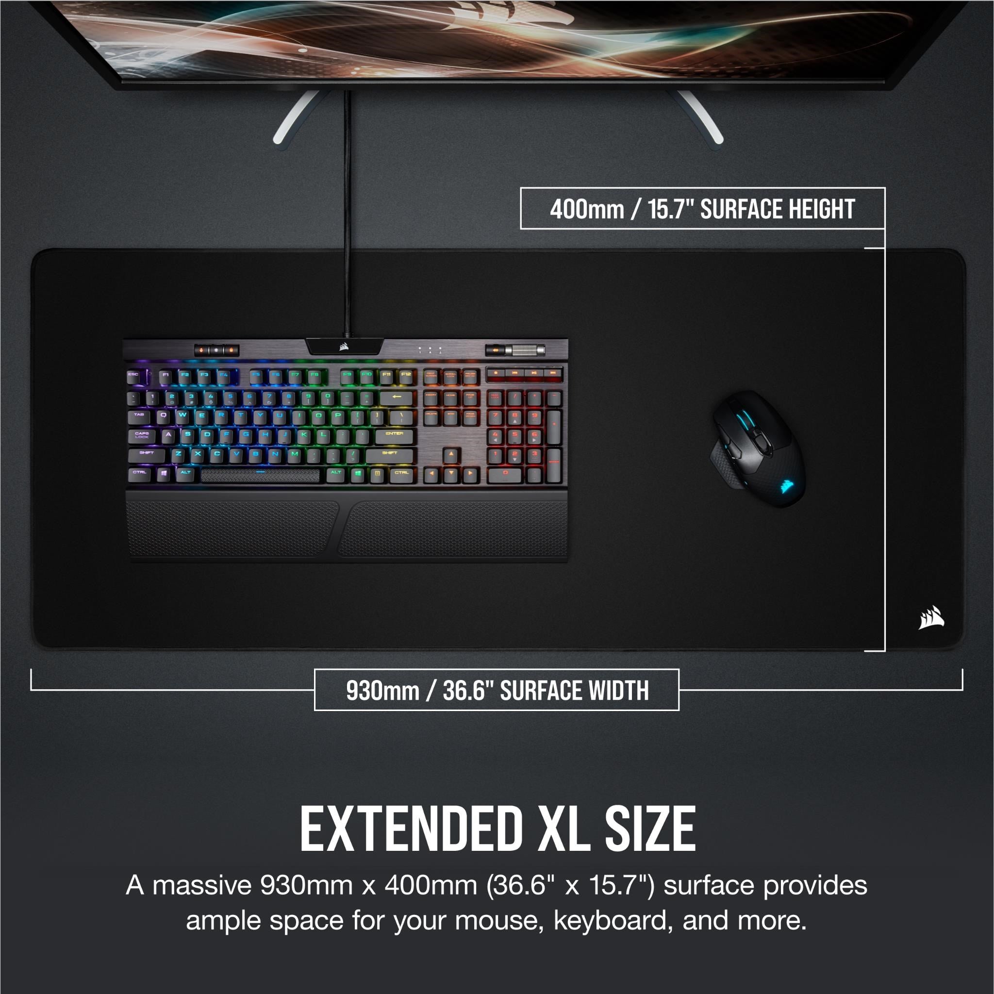 Corsair MM350 PRO Premium Spill-Proof Cloth Gaming Mouse Pad Extended XL (Black)