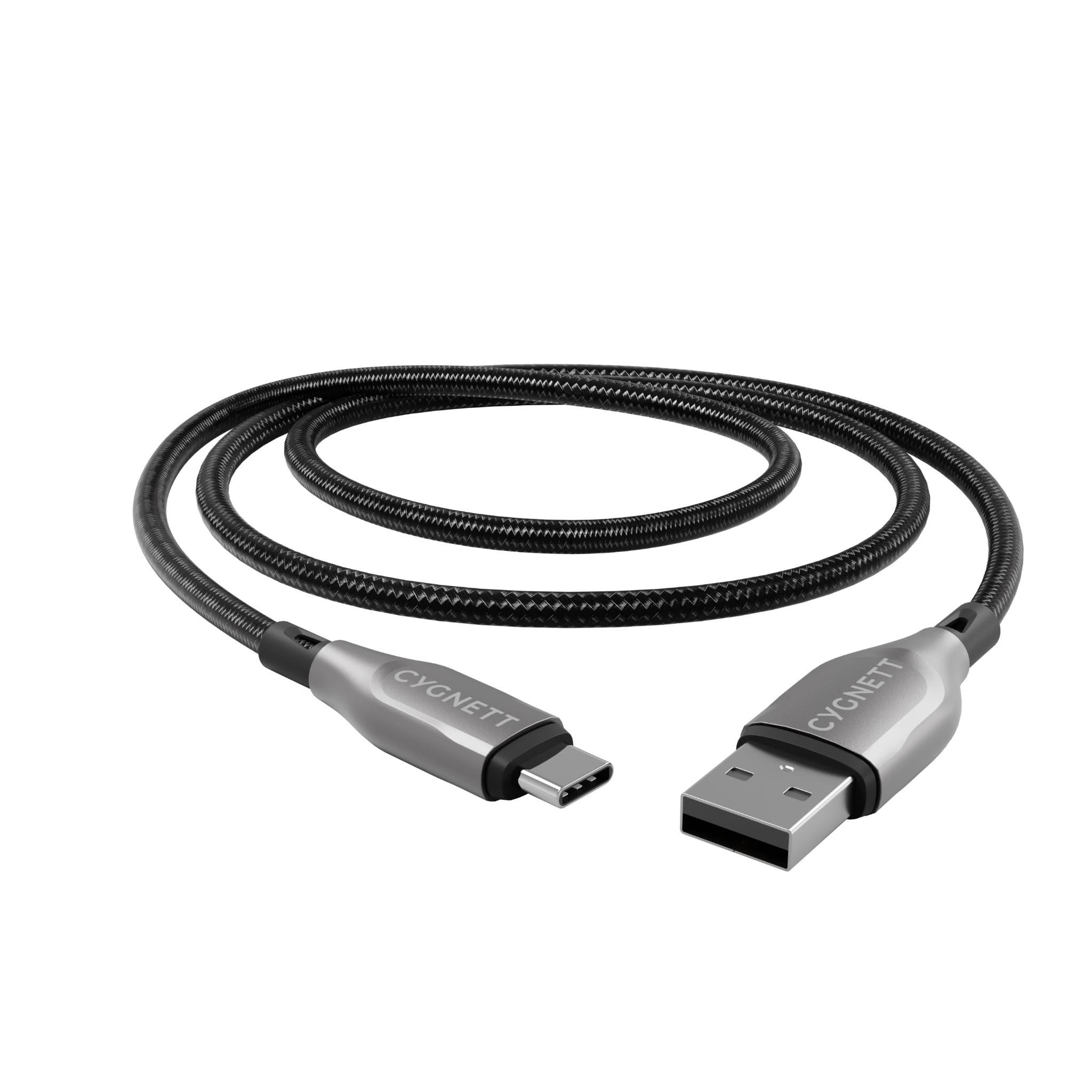 Cygnett Armoured USB-C to USB-A Cable 2M (Black)