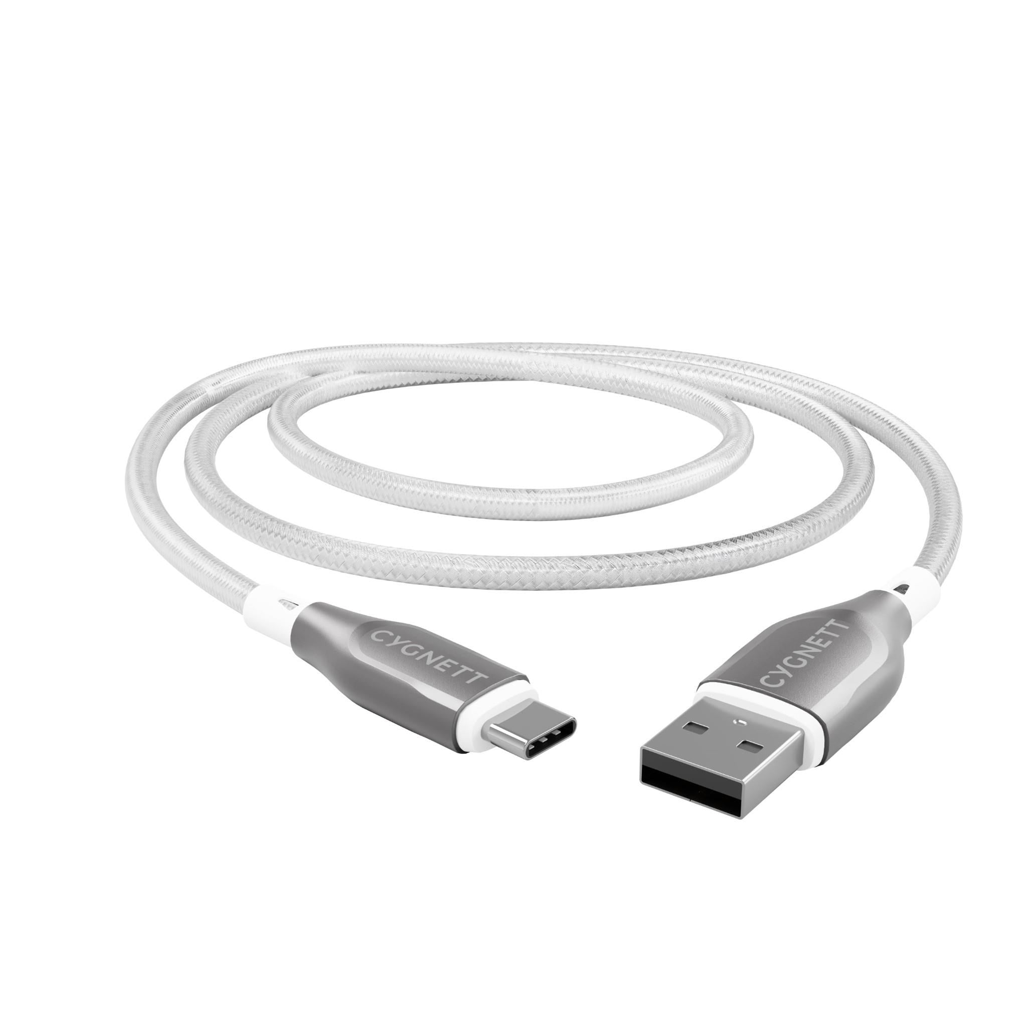 Cygnett Armoured USB-C to USB-A Cable 2M (White)