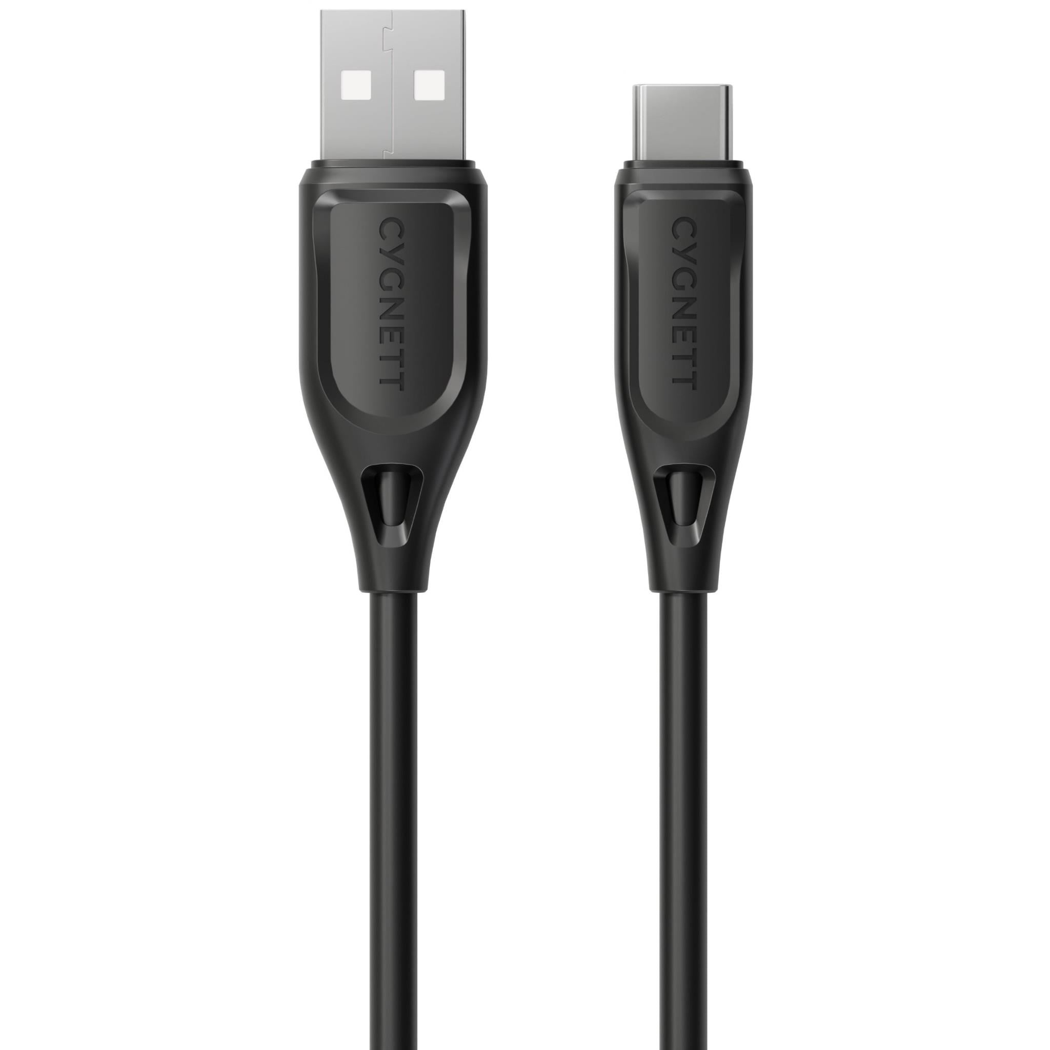 Cygnett Charge & Connect USB-C to USB-A 2.0 Cable V2 2.2m (Black)