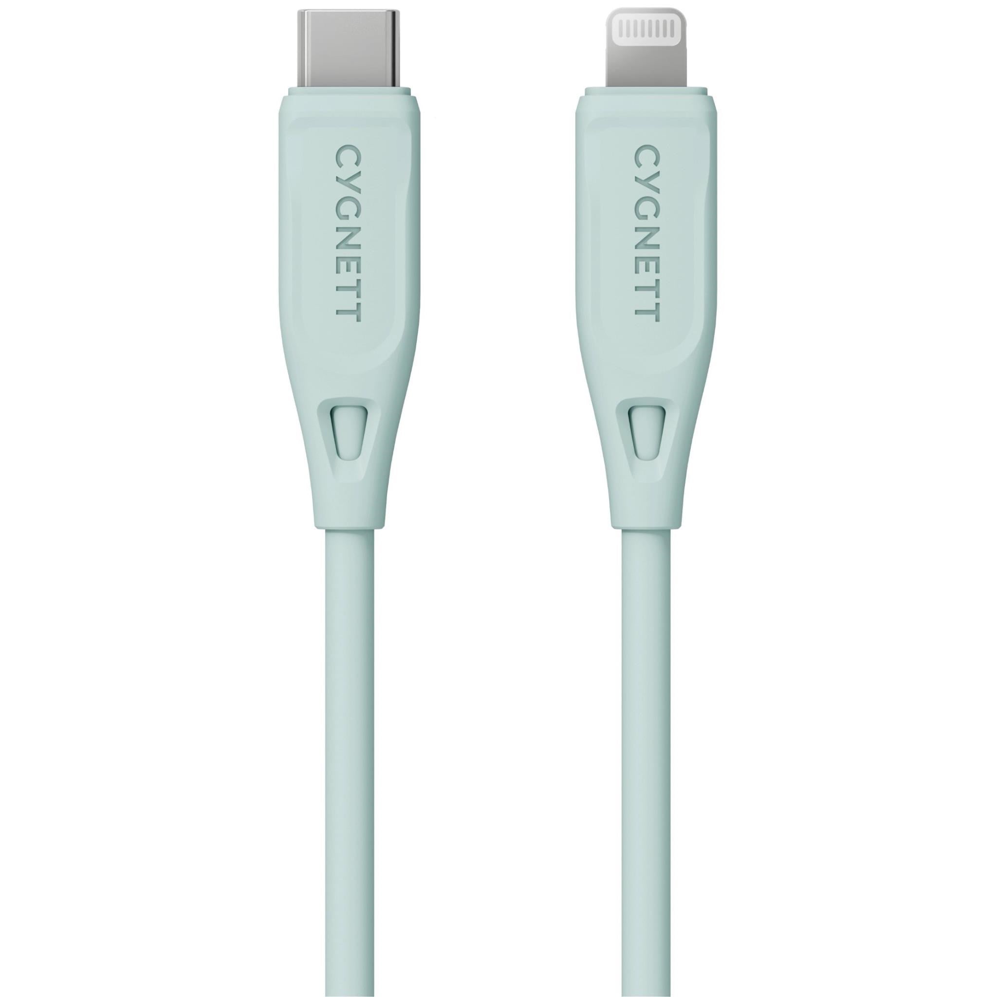 Cygnett Charge & Connect Lightning to USB-C Cable V2 1.2m (Green)