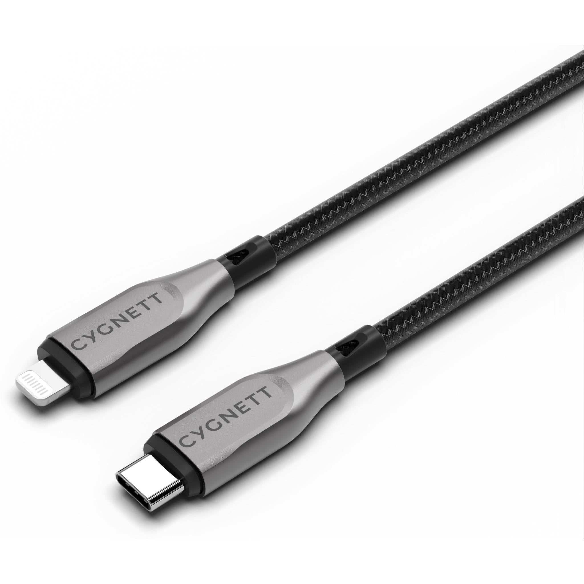 Cygnett Armoured Lightning to USB-C Cable 1M (Black)