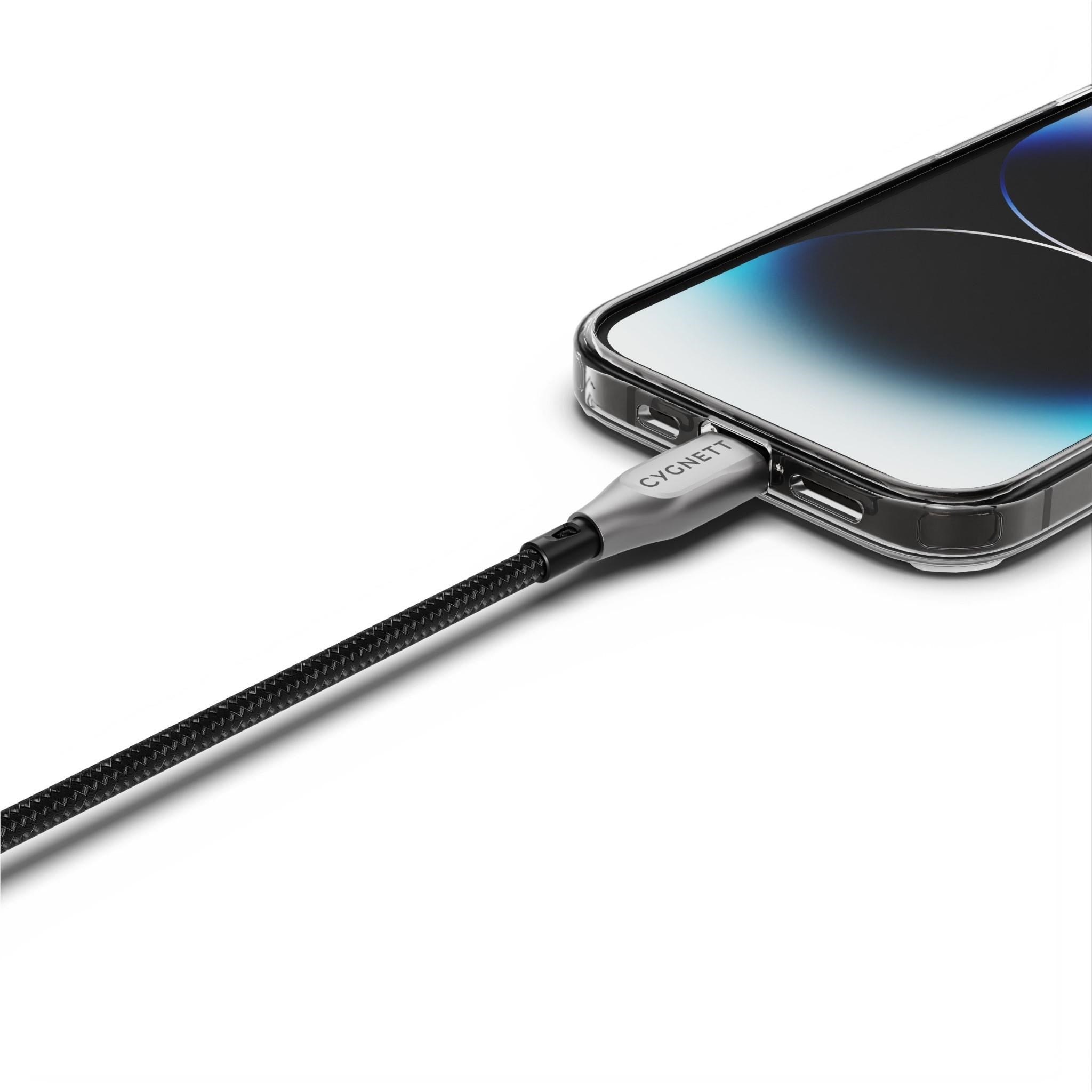 Cygnett Armoured Lightning to USB-C Cable 1M (Black)