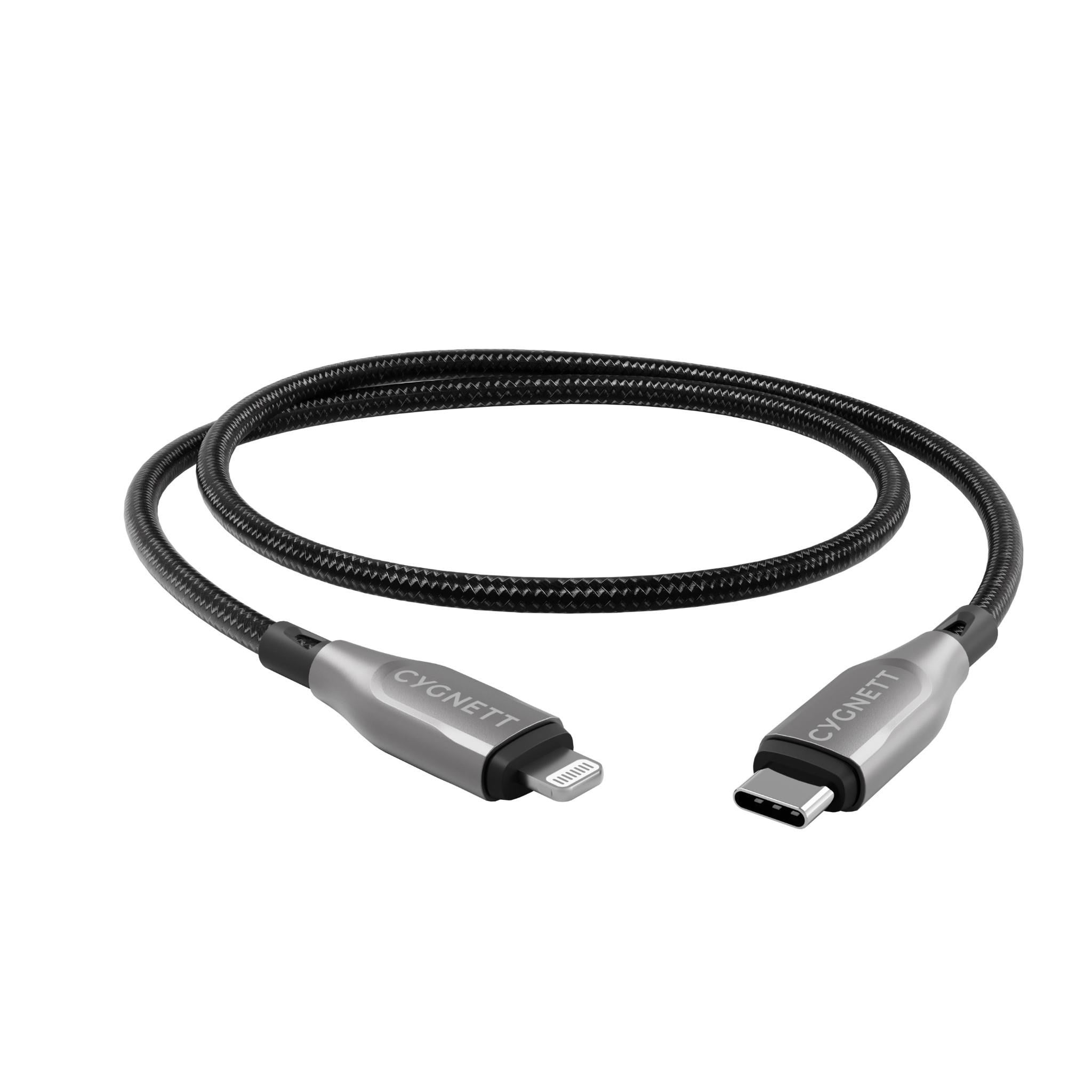 Cygnett Armoured Lightning to USB-C Cable 1M (Black)