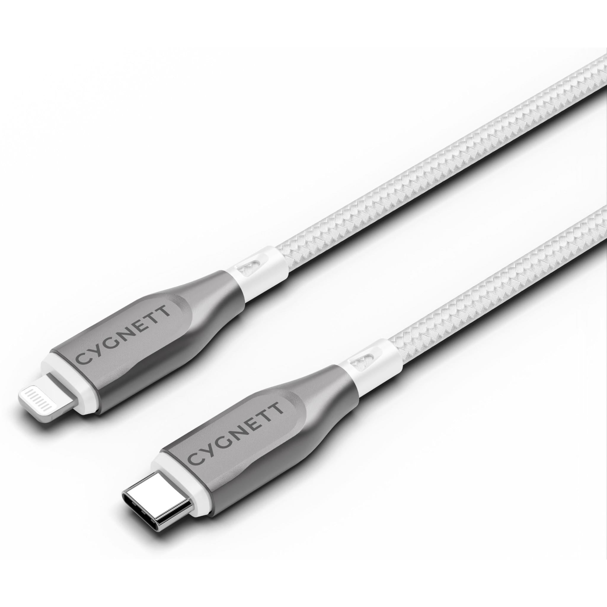 Cygnett Armoured Lightning to USB-C Cable 2M (White)