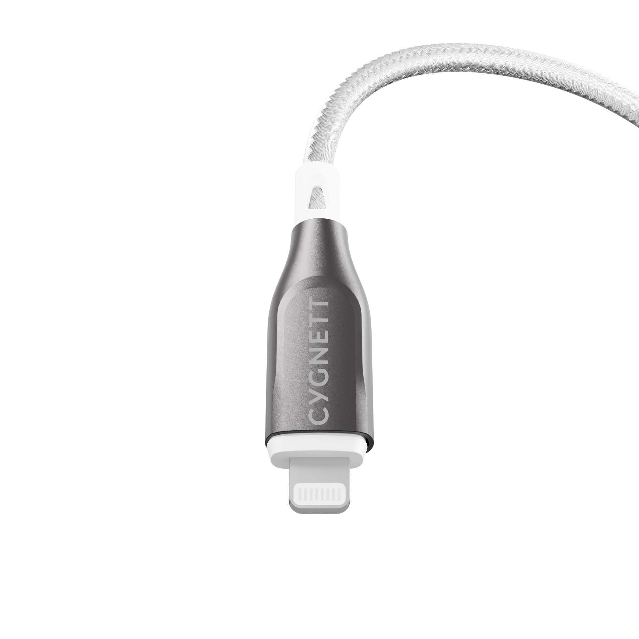 Cygnett Armoured Lightning to USB-C Cable 2M (White)