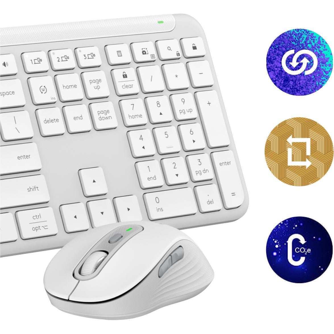 Logitech MK950 Slim Wireless Keyboard and Mouse Combo (Off White)