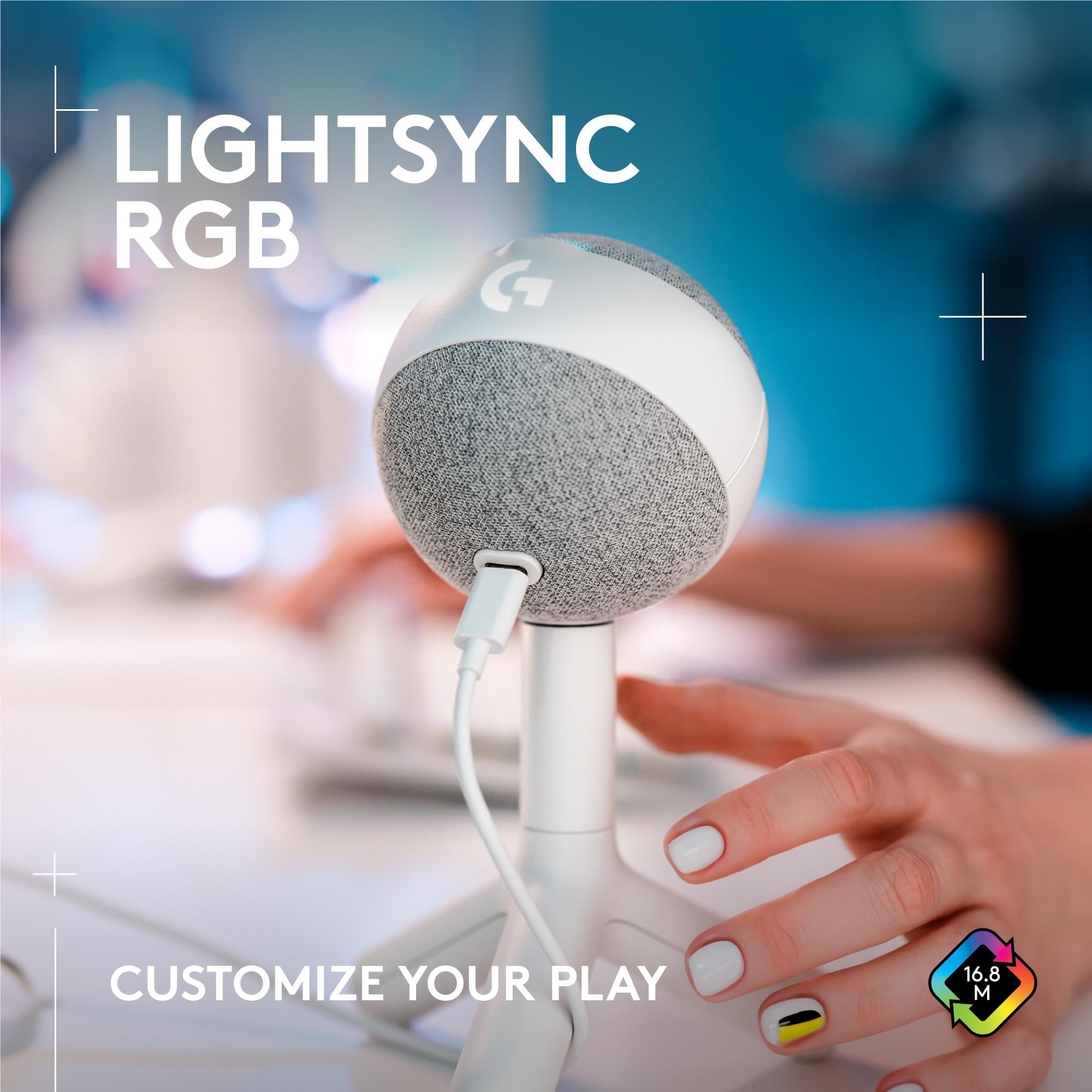 Logitech G Yeti Orb RGB Gaming Mic with LIGHTSYNC (White)