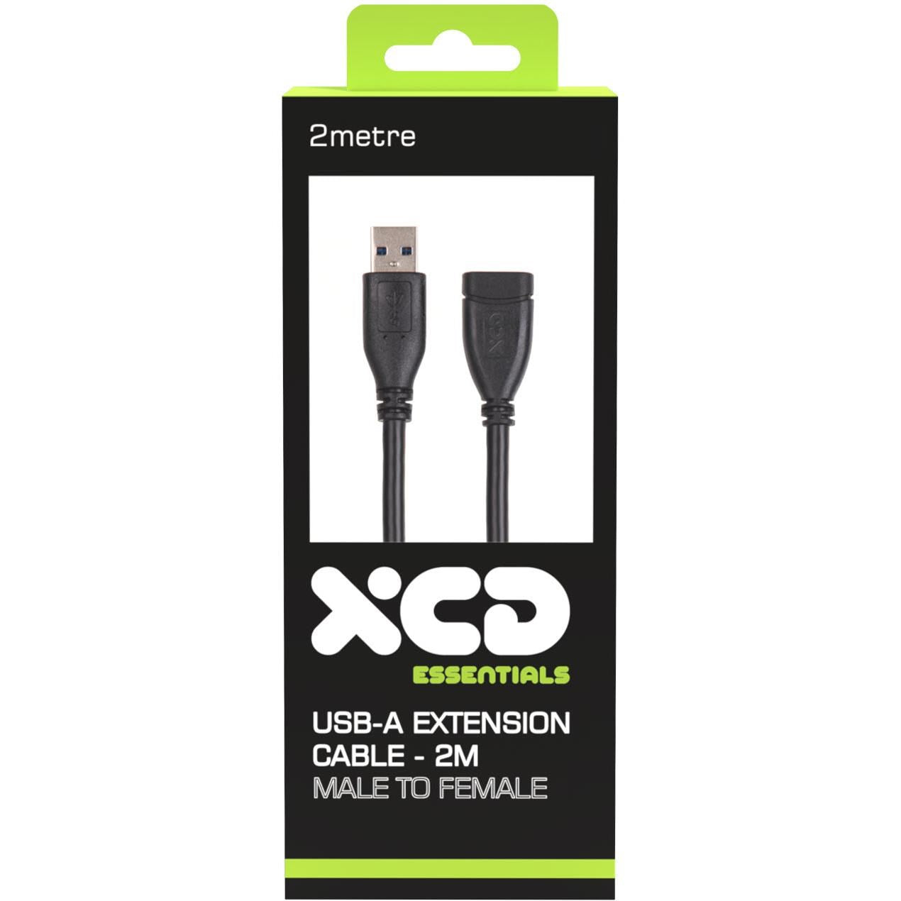XCD USB A Male to USB Female Extension Cable (2m)