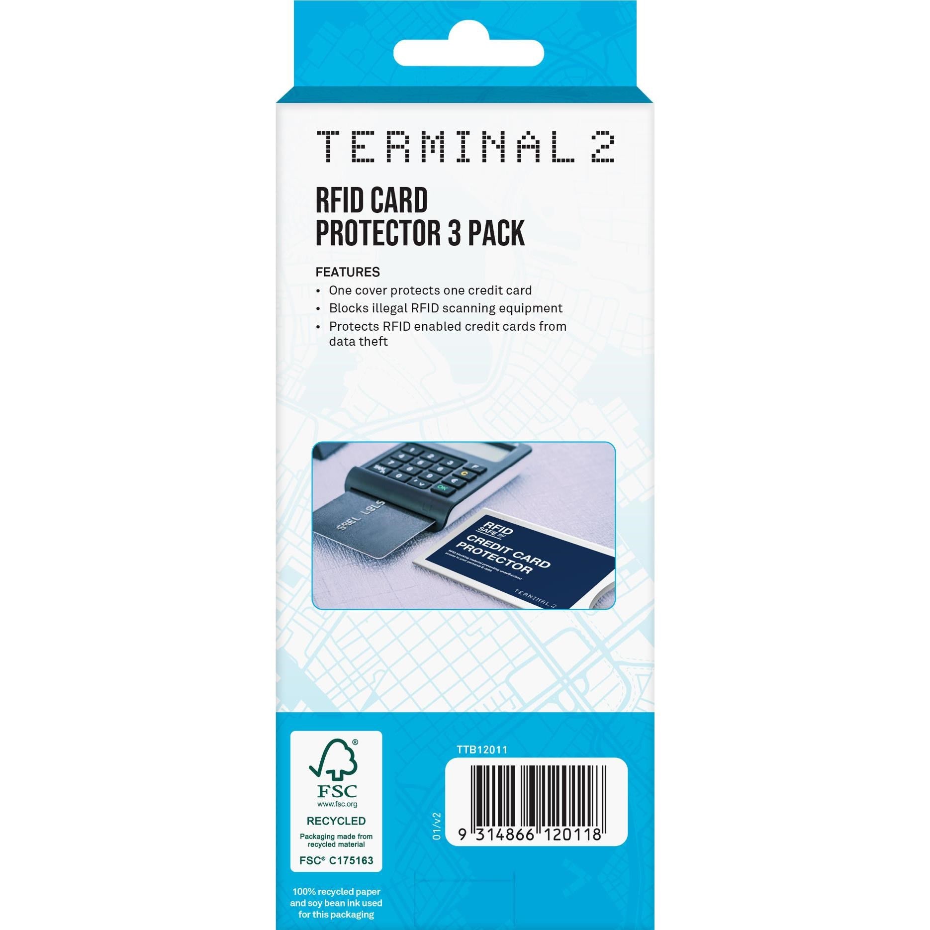 Terminal 2 RFID Credit Card Protector V2 (3 Pack)