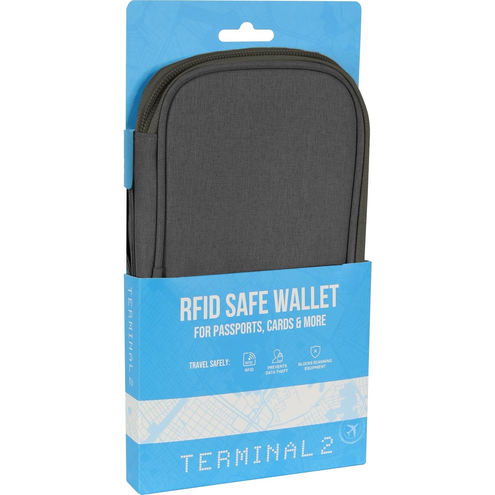 T2 Family RFID Passport Travel Wallet V2 (Grey)