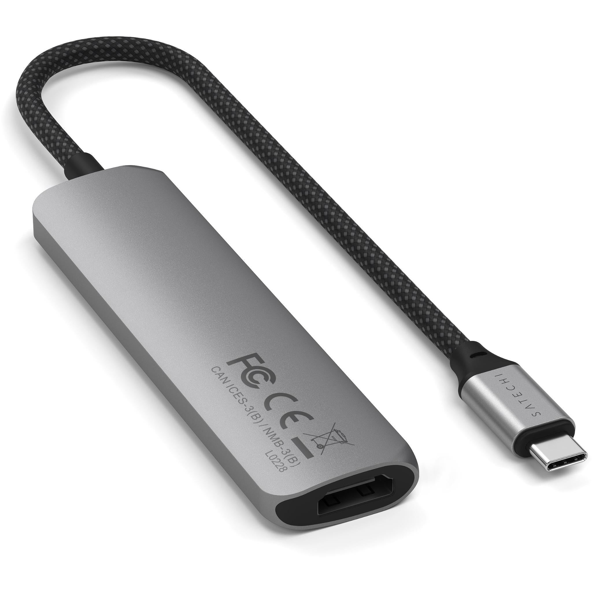 Satechi 4-in-1 USB-C Slim Multiport Adapter 4K (Space Grey)
