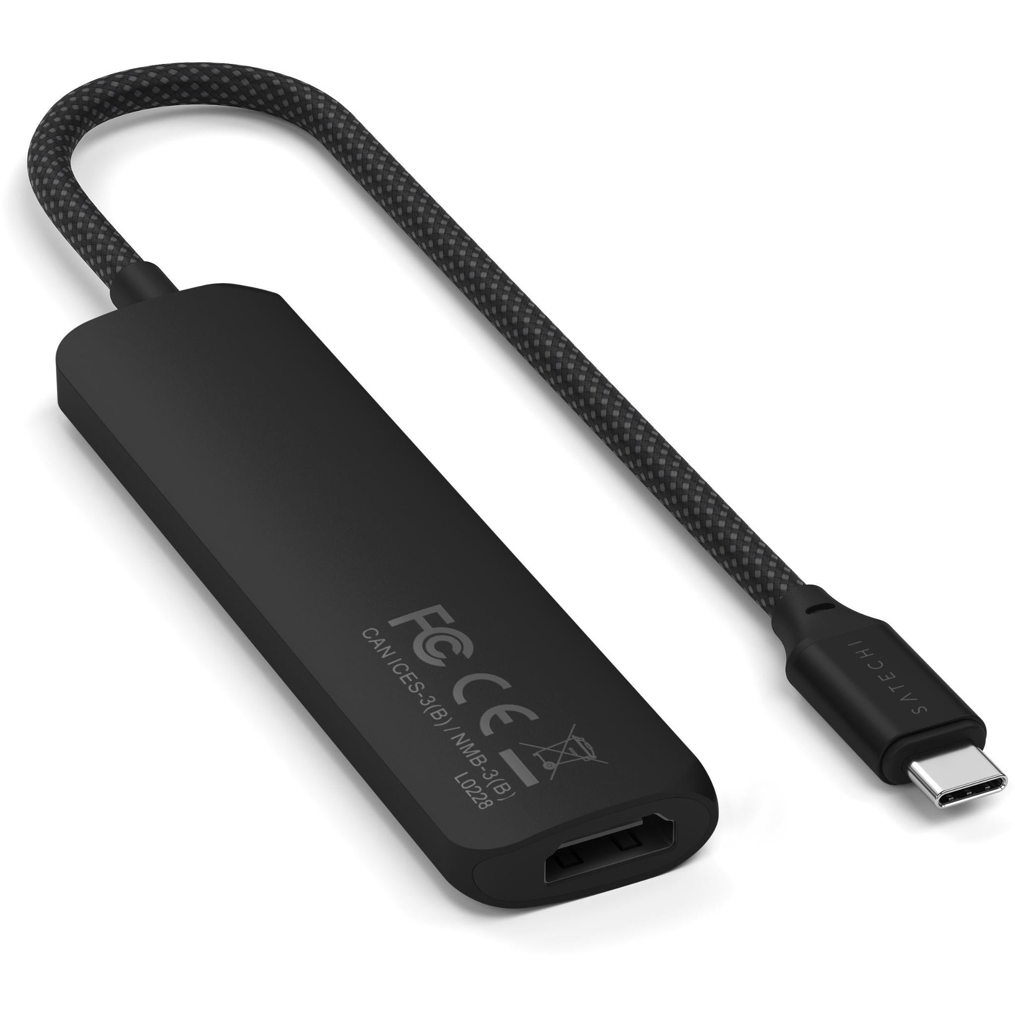 Satechi 4-in-1 USB-C Slim Multiport Adapter 4K (Black)